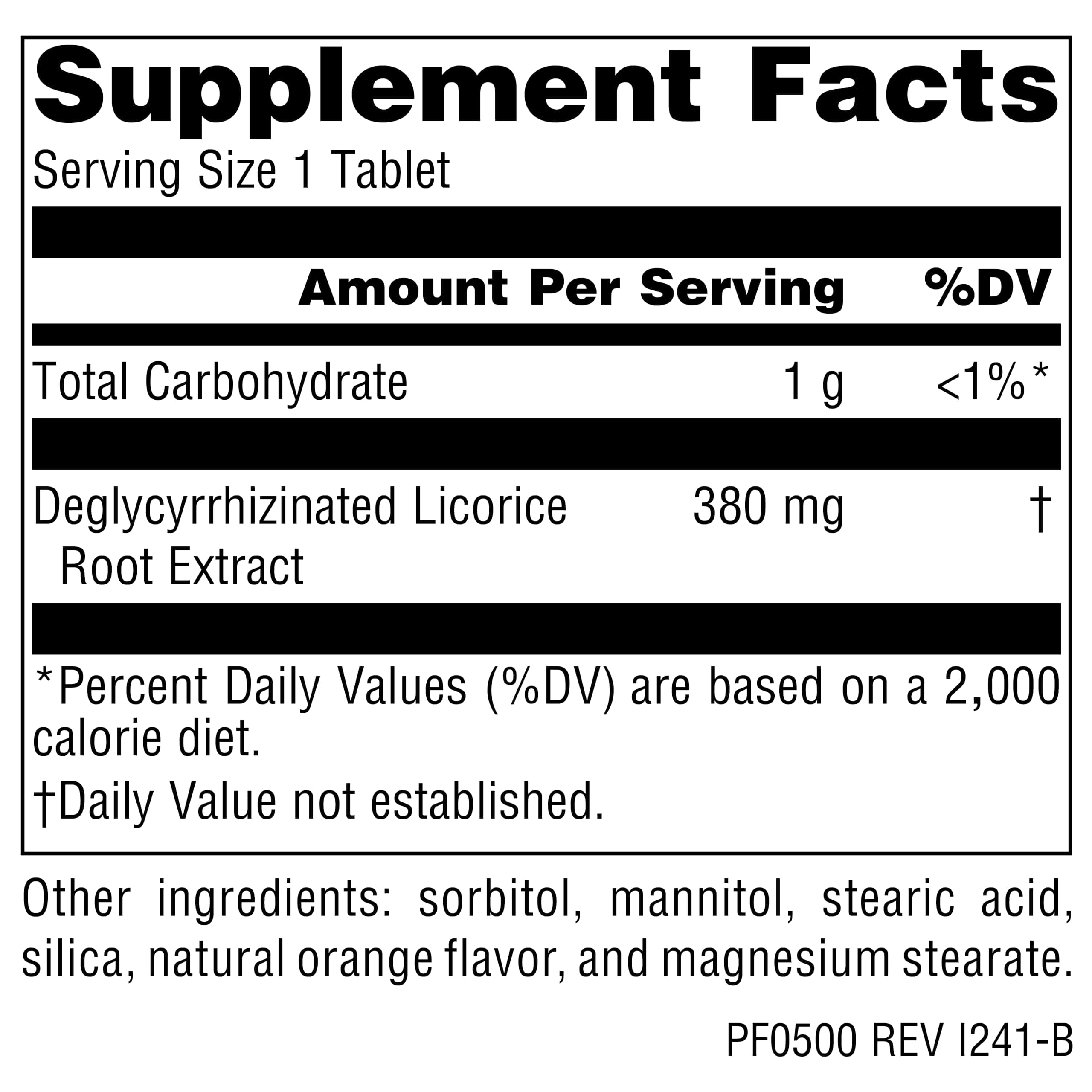 Planetary Herbals DGL Licorice, 100 Tabs