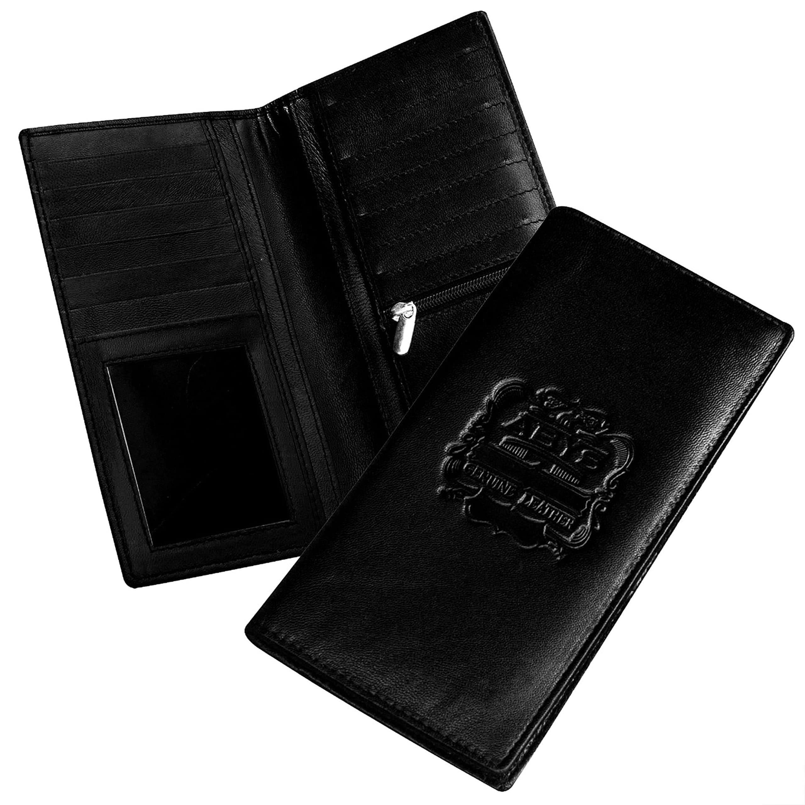 ABYS Genuine Leather RFID Protected Passport Holder for Men and Women(3273IA_Black)