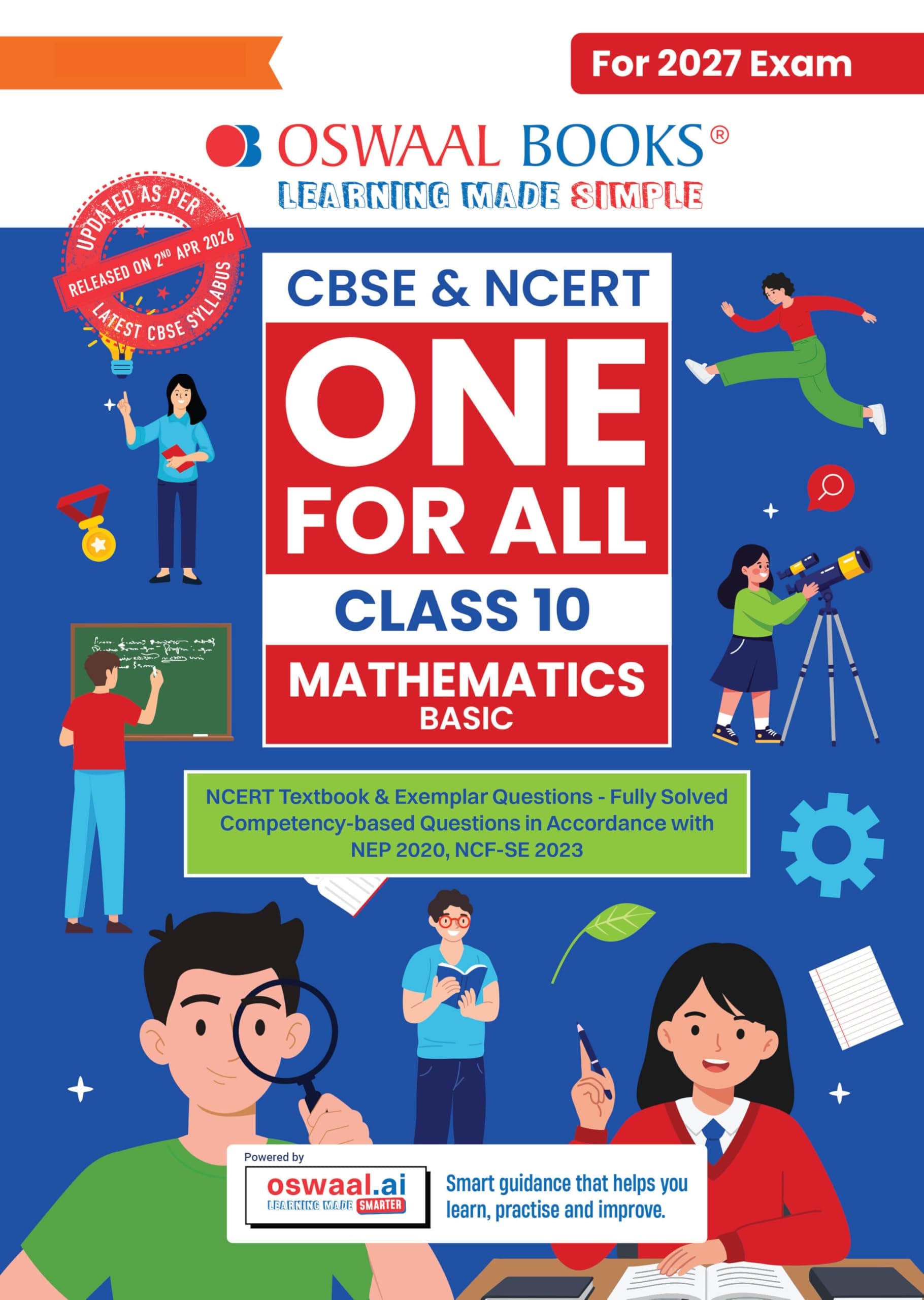 Oswaal CBSE & NCERT One for All Class 10 | Mathematics Basic | Based on Latest Syllabus (April 2026) |NCERT & Competency-based questions| For 2027 Exam | With Oswaal AI