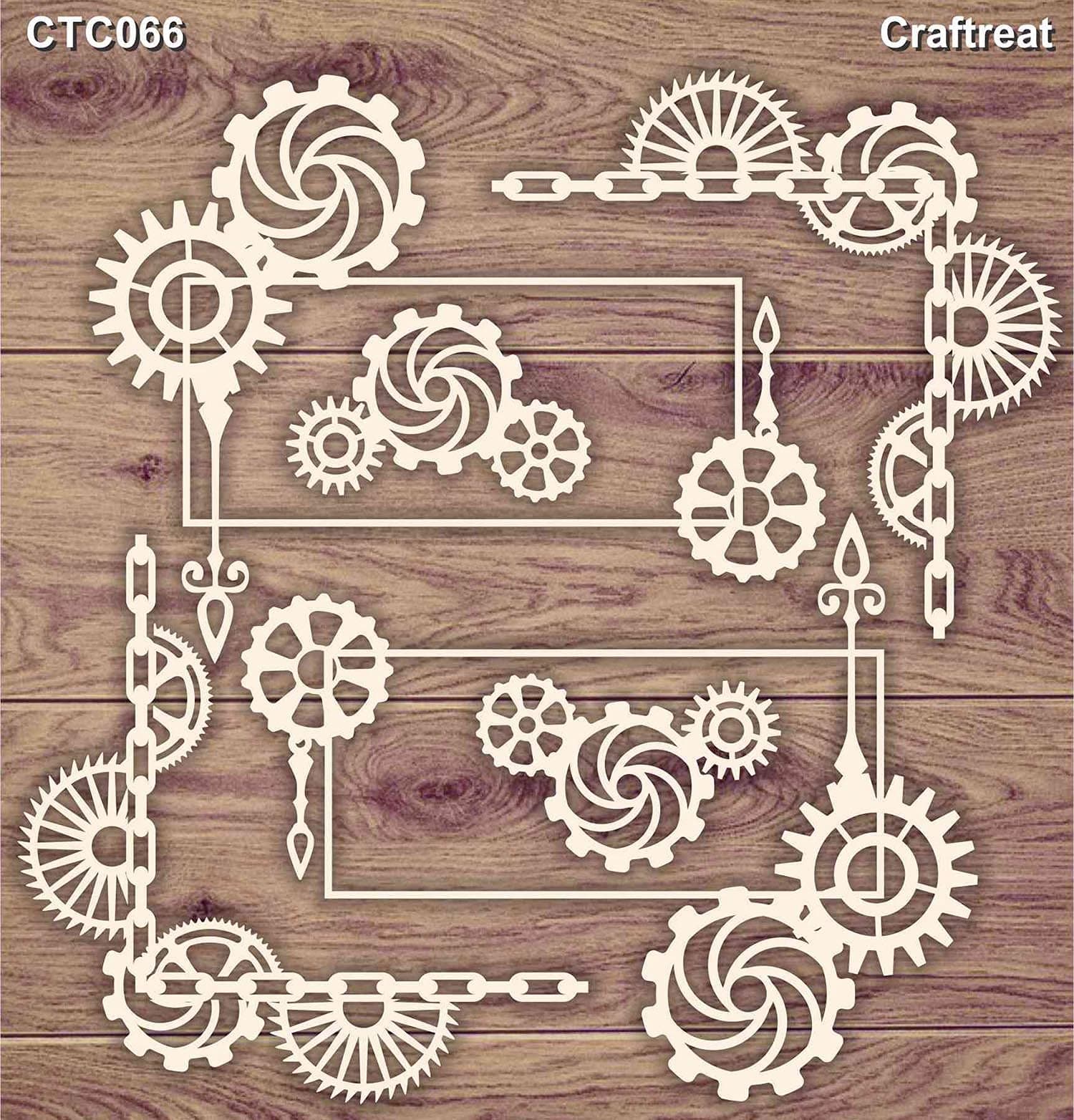 CrafTreat Steampunk Chipboard Embellishments for Card Making and Scrapbooking - Steampunk Corners - Size: 5.5X6 Inches - Laser Cut Chipboard Embellishments for Crafting