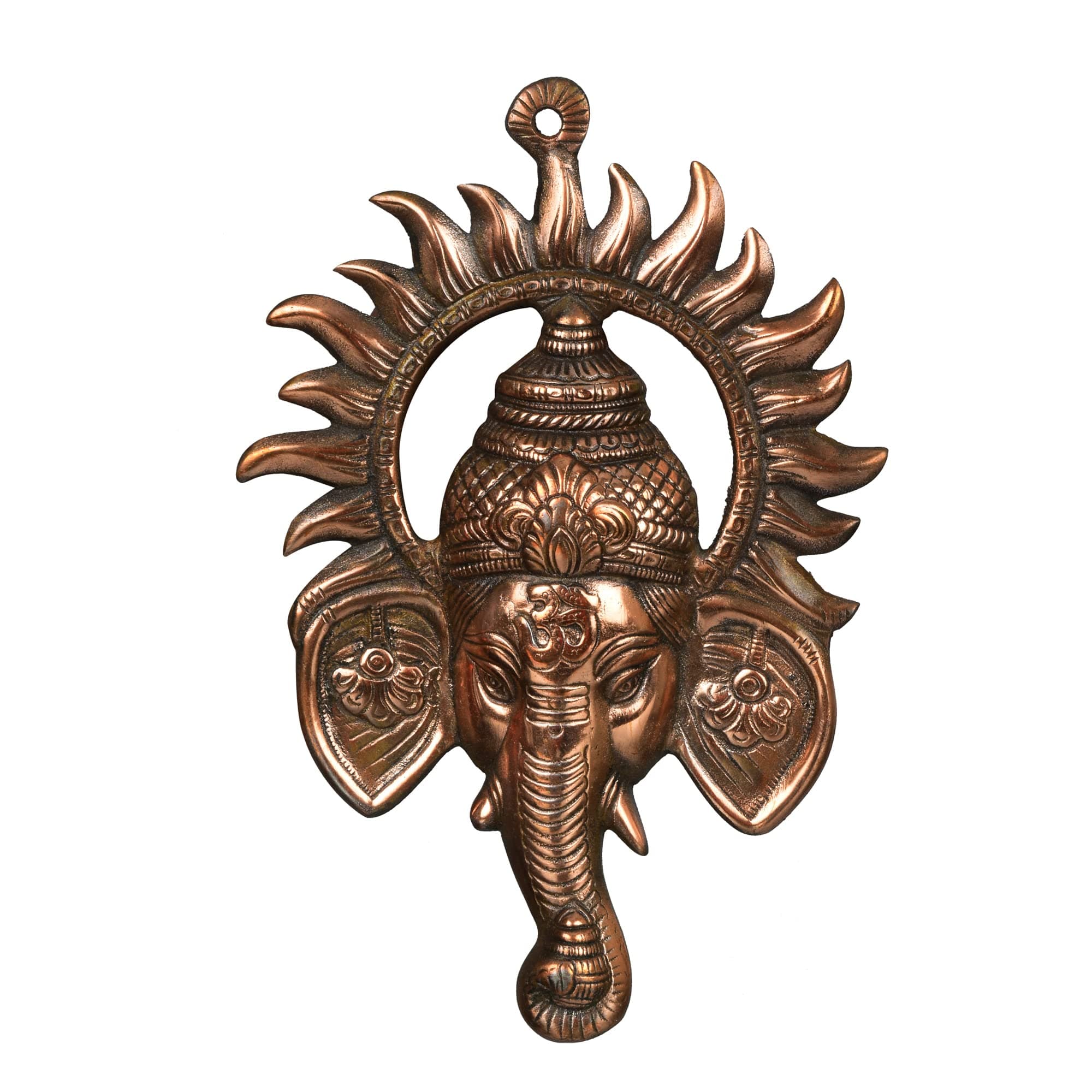 Abhushan Religious Aluminum Wall Hanging Ganesh Ji (Brown, 30 x 0.5 x 20 cm)