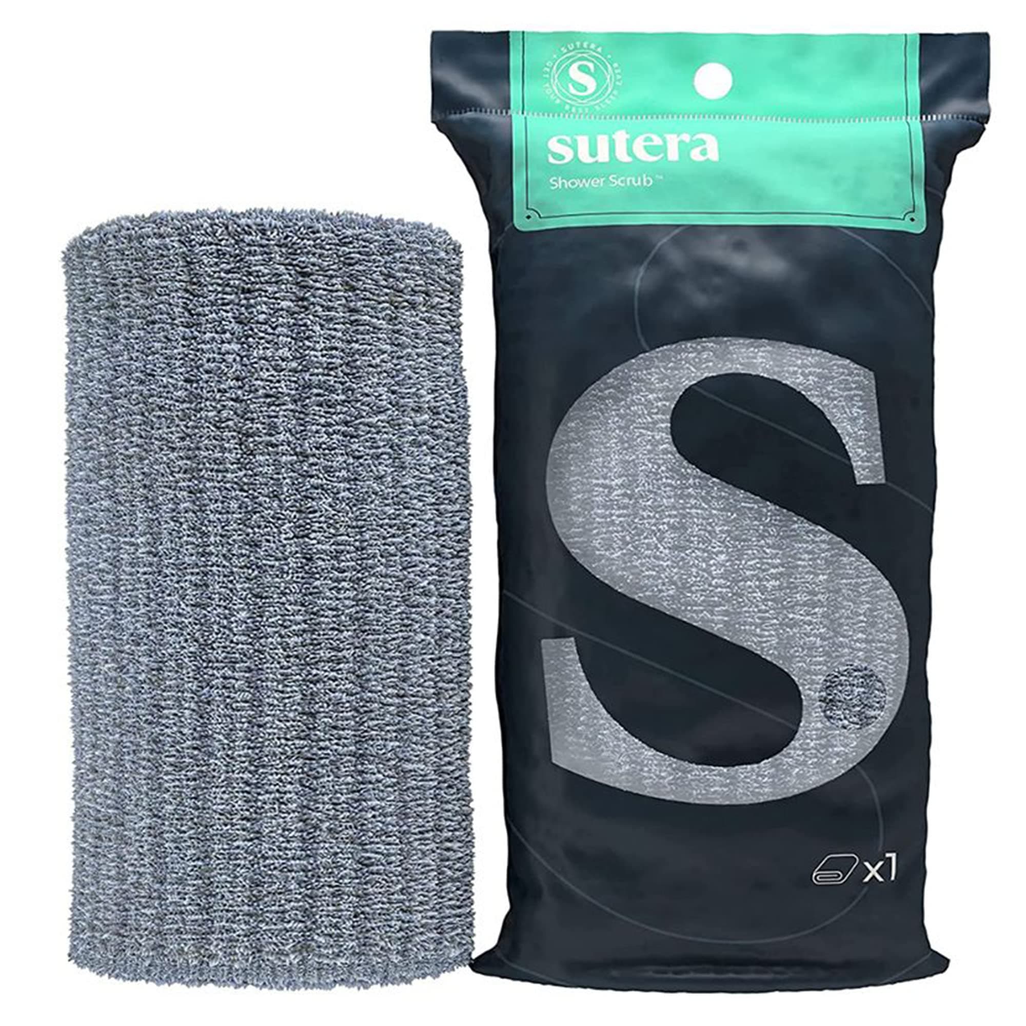 SUTERA Japanese Exfoliating Shower Scrub, Nylon Bath Washcloth, Body Exfoliation Towel, Rip/Tear Resistant, Extra Long