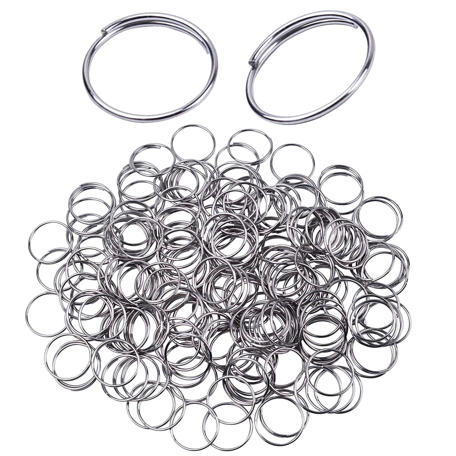 200pcs Stainless Steel Split Ring Double Loops Jump Rings Key Rings 12mm for Crystal Lamps, Crystal Curtain, Crystal Garland, Necklaces, Keys, Earrings, Jewelry Making