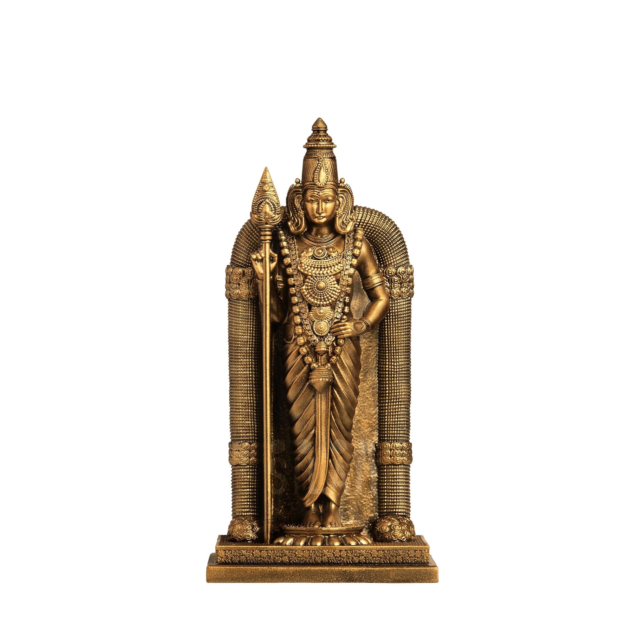 SILAII Lord Murugan Car Dashboard Idol – 4 Inch | Antique Bronze Murugan Idol | God Idol for Home, Office & Pooja Room | Ideal for Gifting