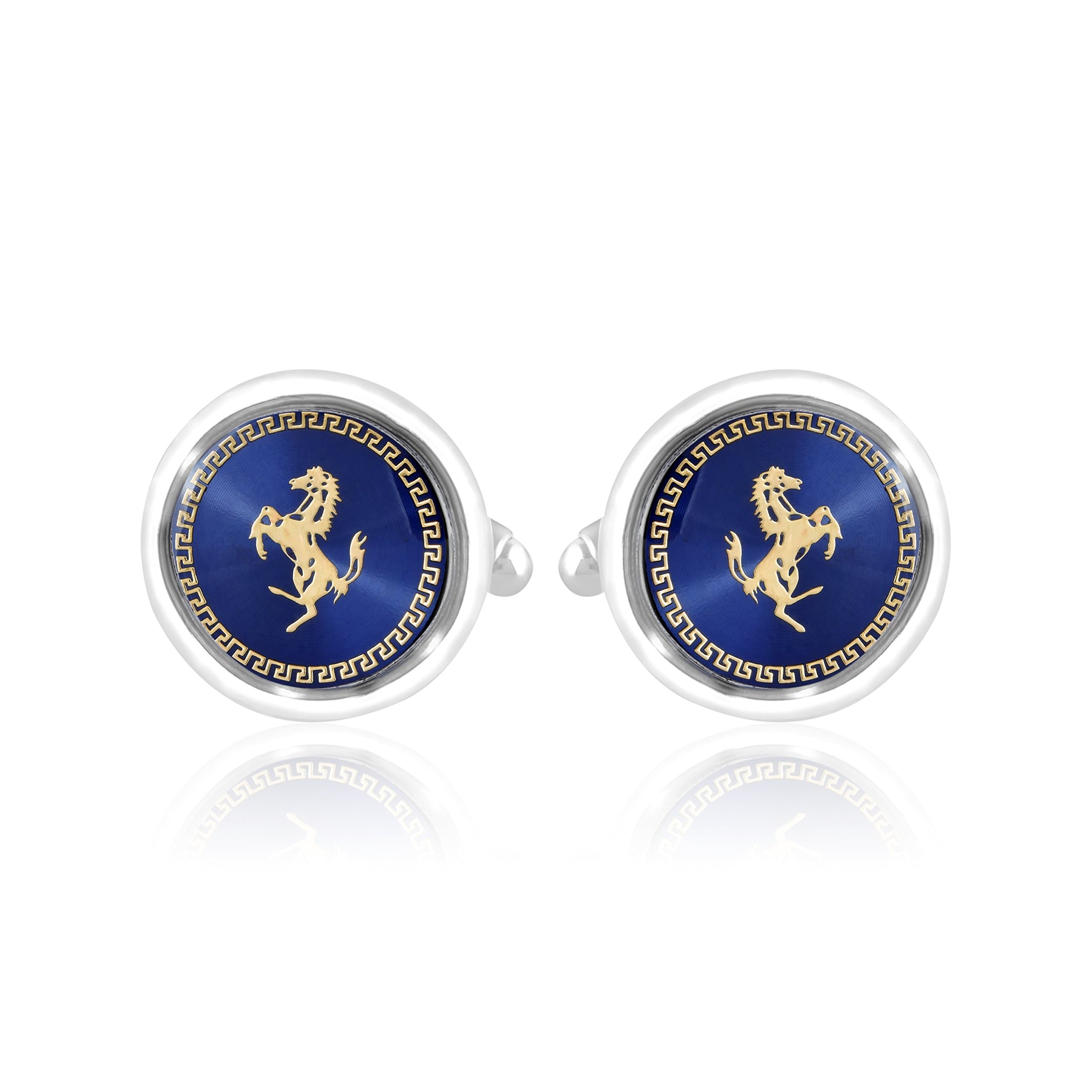 MIAMI Jewellery cufflinks for men formal Cuff Links Cufflinks Set for Mens Boys Man Boy Shirts cufflinks for men Blue horse Valentine Gifts Shirt Wedding Business Wear Tuxedo Cuff Links for men- Cufflink-M9103
