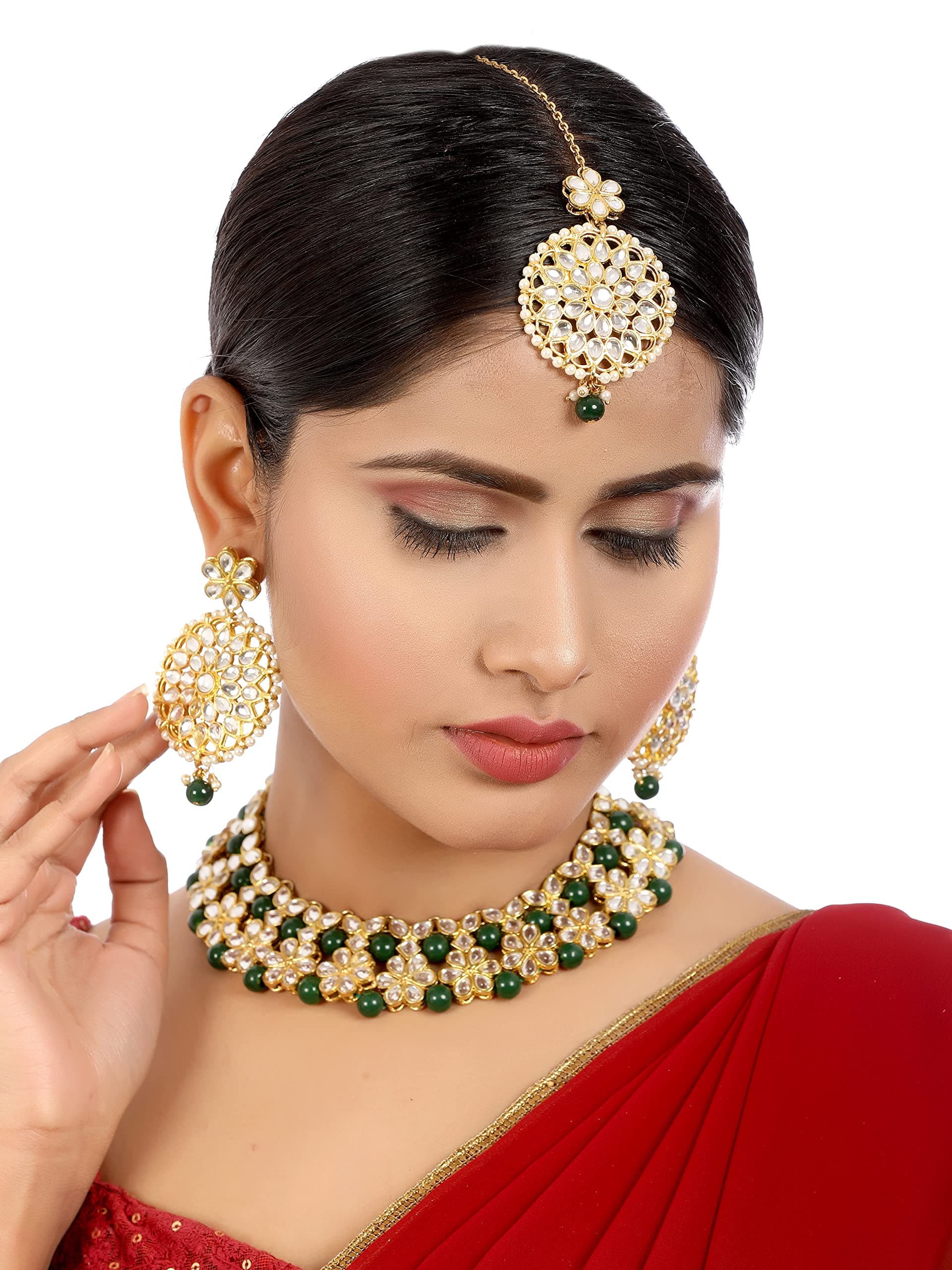 Karatcart Beads Studded Kundan Choker Necklace Set…