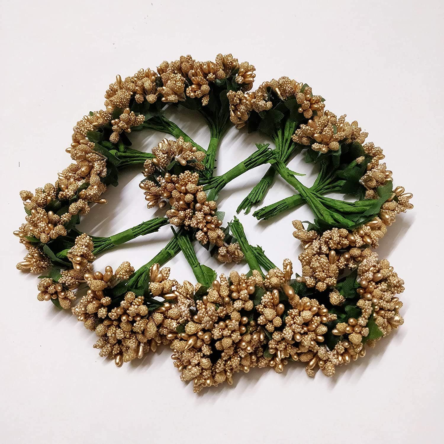 SR Craft Artificial Flowers (Gold, Pack Of 72)