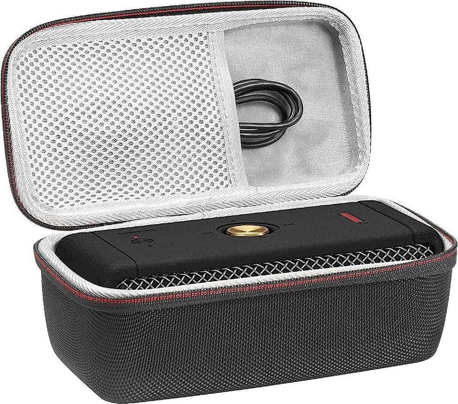 VERTUS® Hard Eva Box Case Organizer Portable Zipper Carry Cover Mesh Pocket Storage Bag for Marshall Emberton/II/III Bluetooth Speaker (Black)