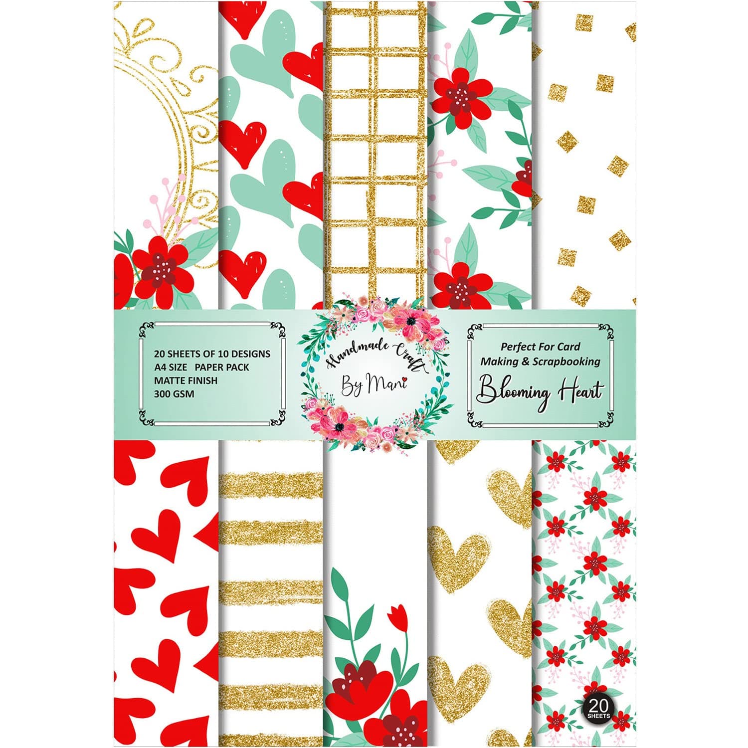 Dheett Scrapbooking Paperpack Decorative Craft Scrapbook Paper Designer Sheets 300 GSM Matte Finish Perfect for Making Greeting Cards | Envelops | Explosion Boxes and Albums