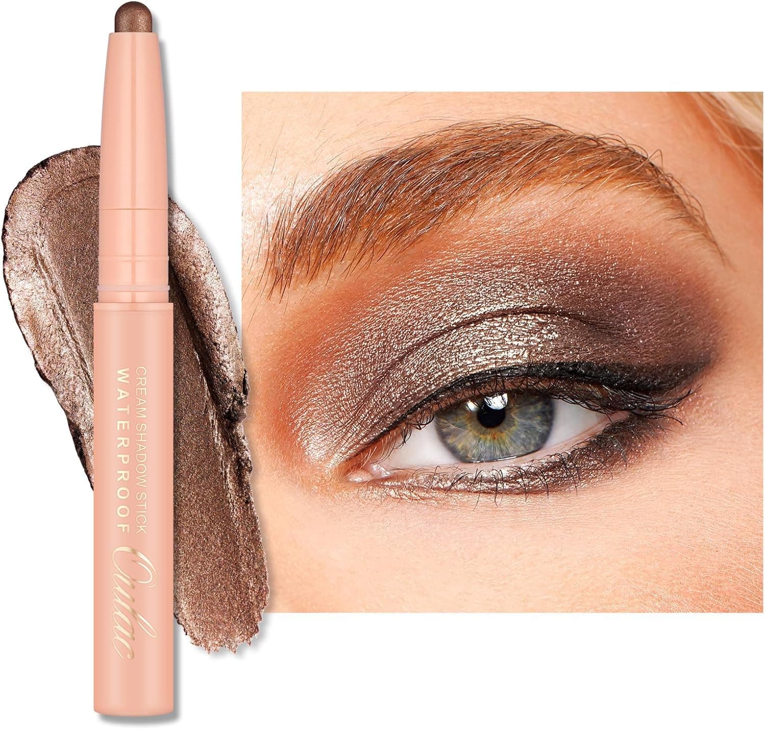 Oulac Brown Eyeshadow Pencil – Twist-Up Creamy Crayon, Waterproof Long Lasting Eye Makeup, Vegan & Cruelty-Free Eye Makeup, 1.25g, 15 Velvet Teddy