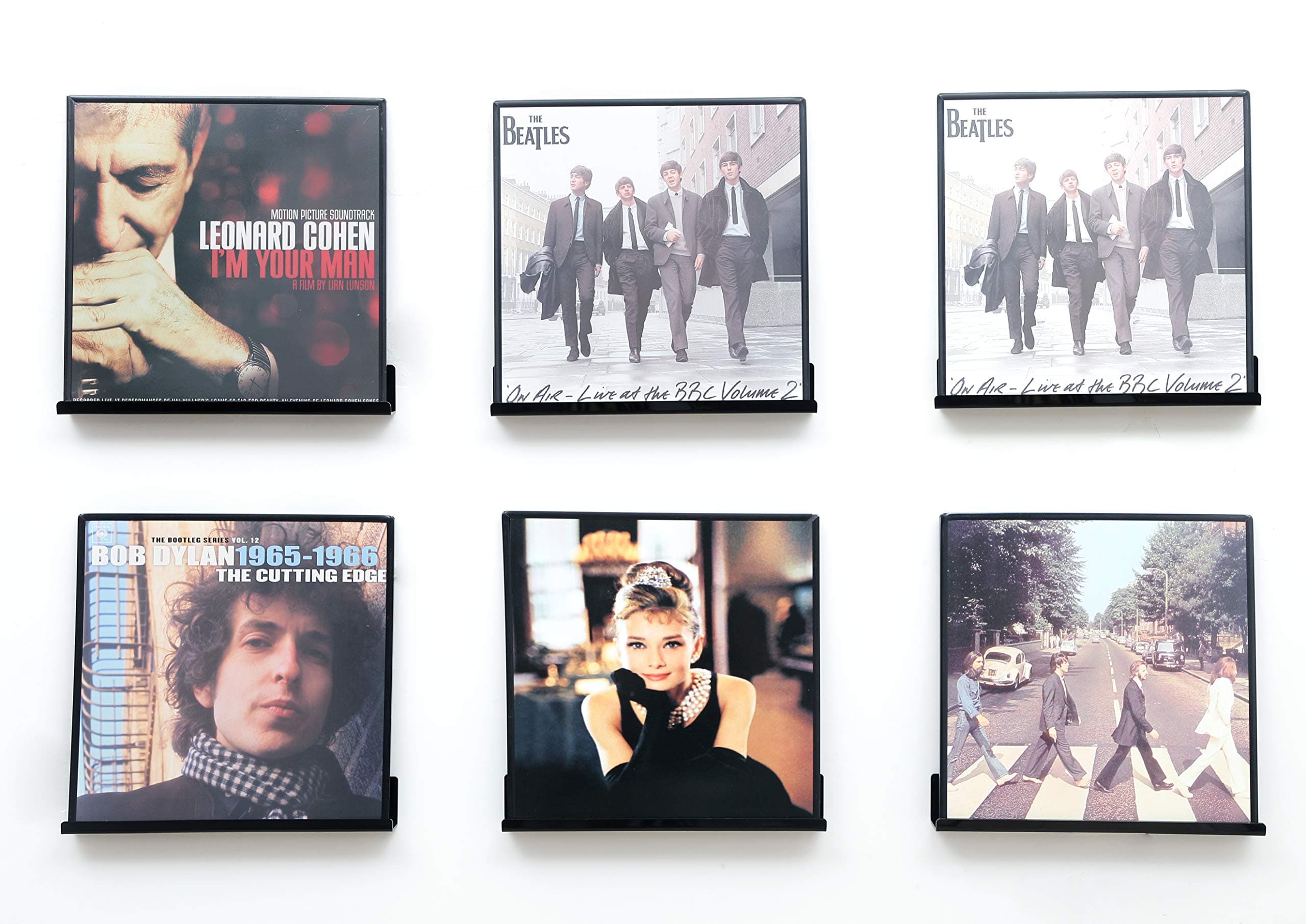IEEK Vinyl Record Shelf Wall Mount,6 PCS Black Acrylic Album Record Holder Display Shelf,Display Your Daily Listening in Style