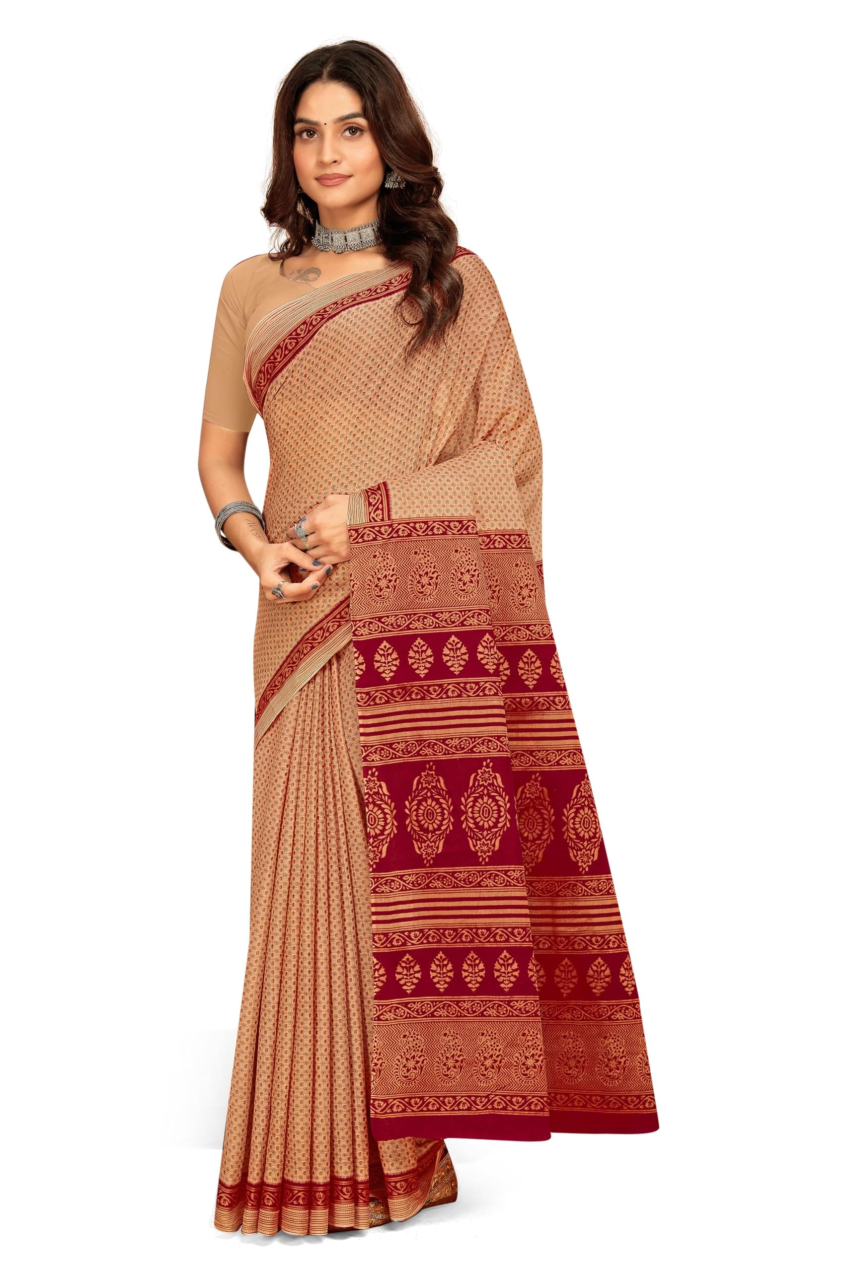 TAMAIRA FASHION Mulmul Pure Cotton Saree For Woman Floral Printed|Office Wear Daily Wear Sarees For Women Without Blouse Piece