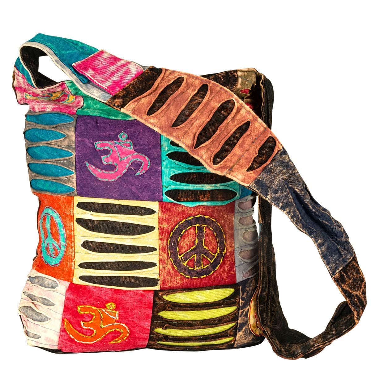 Eureka! Unisex Handicraft Collection Cotton Cross Body Hippie Boho Sling Bag (Multicolour)