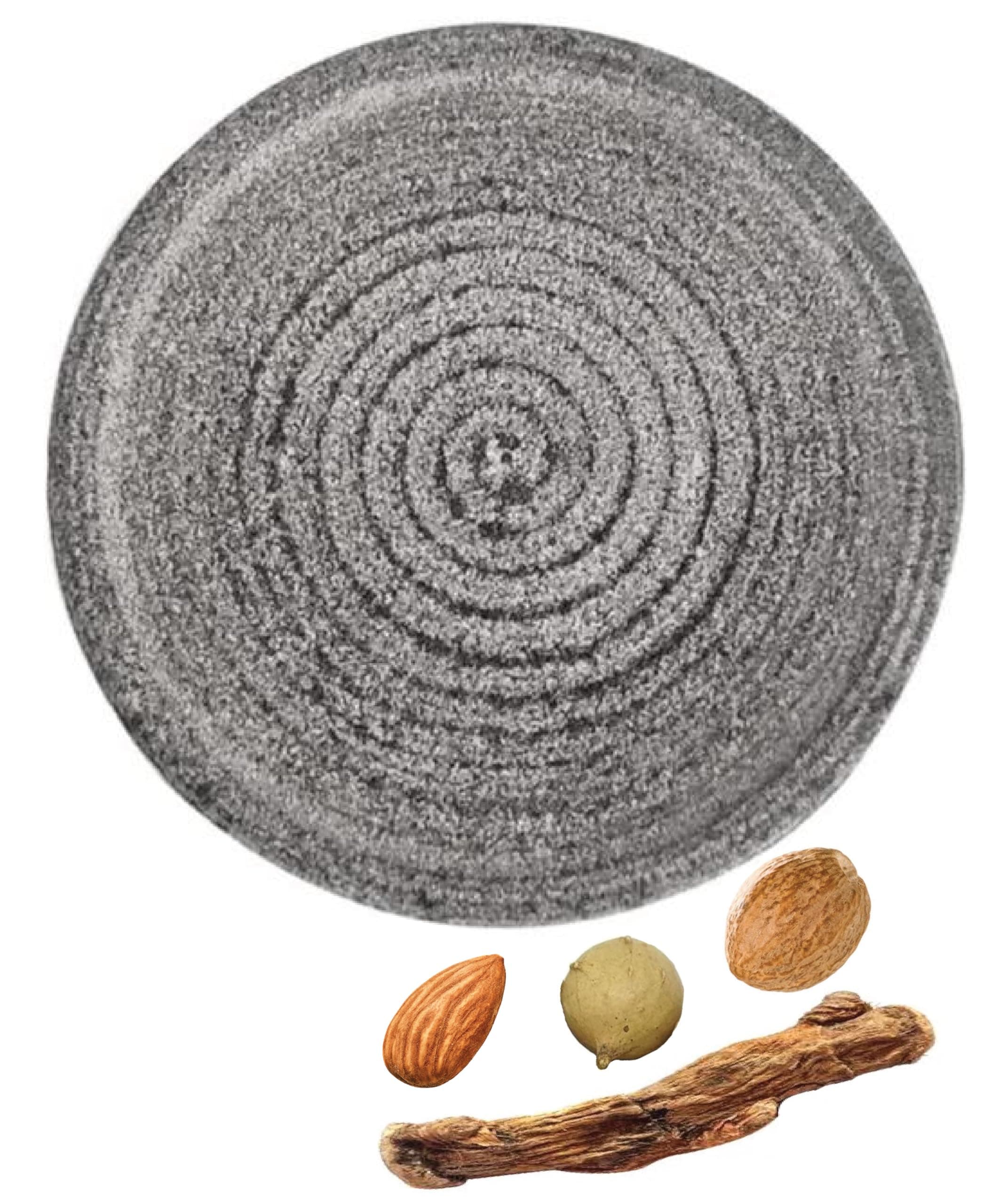 3V PRODUCTS Turmeric Haldi Grinding Mortar Stone | Rubbing Stone | Sandalwood Rubbing | Medicine Grinding stone for Baby | Ora Marundhu Kallu (Size -10 x 10 x 2cm)