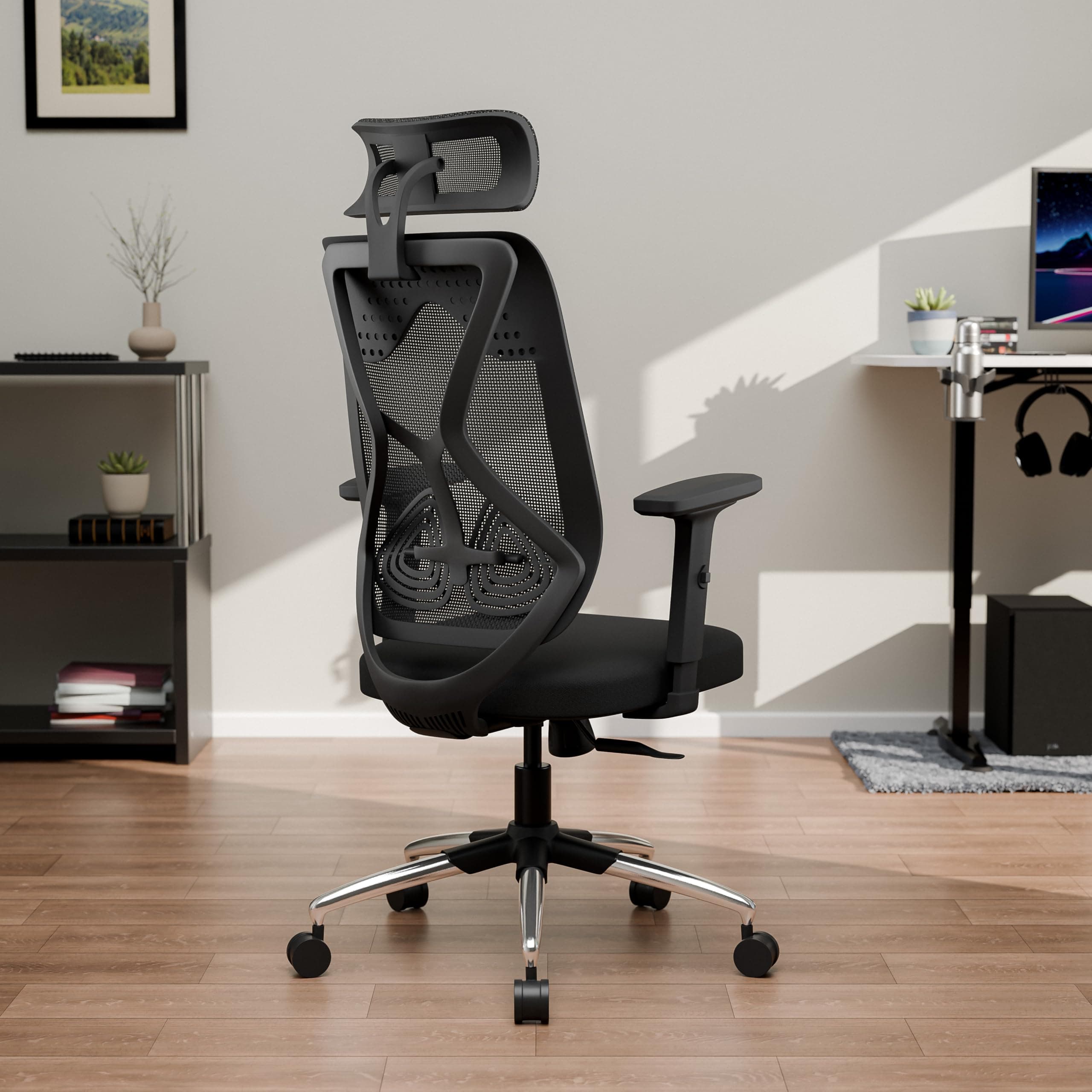Green Soul Zodiac Lite | Office Chair |Adjustable Lumbar Support|Mesh Fabric| No Seat Slider | White & Blue