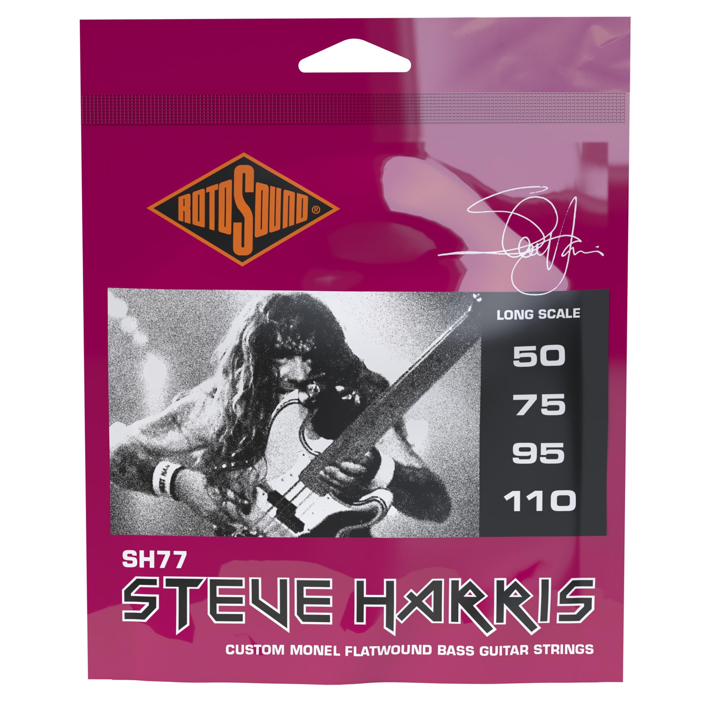 Roto String SH77 STEVE HARRIS MONEL FLATWOUND 50-110