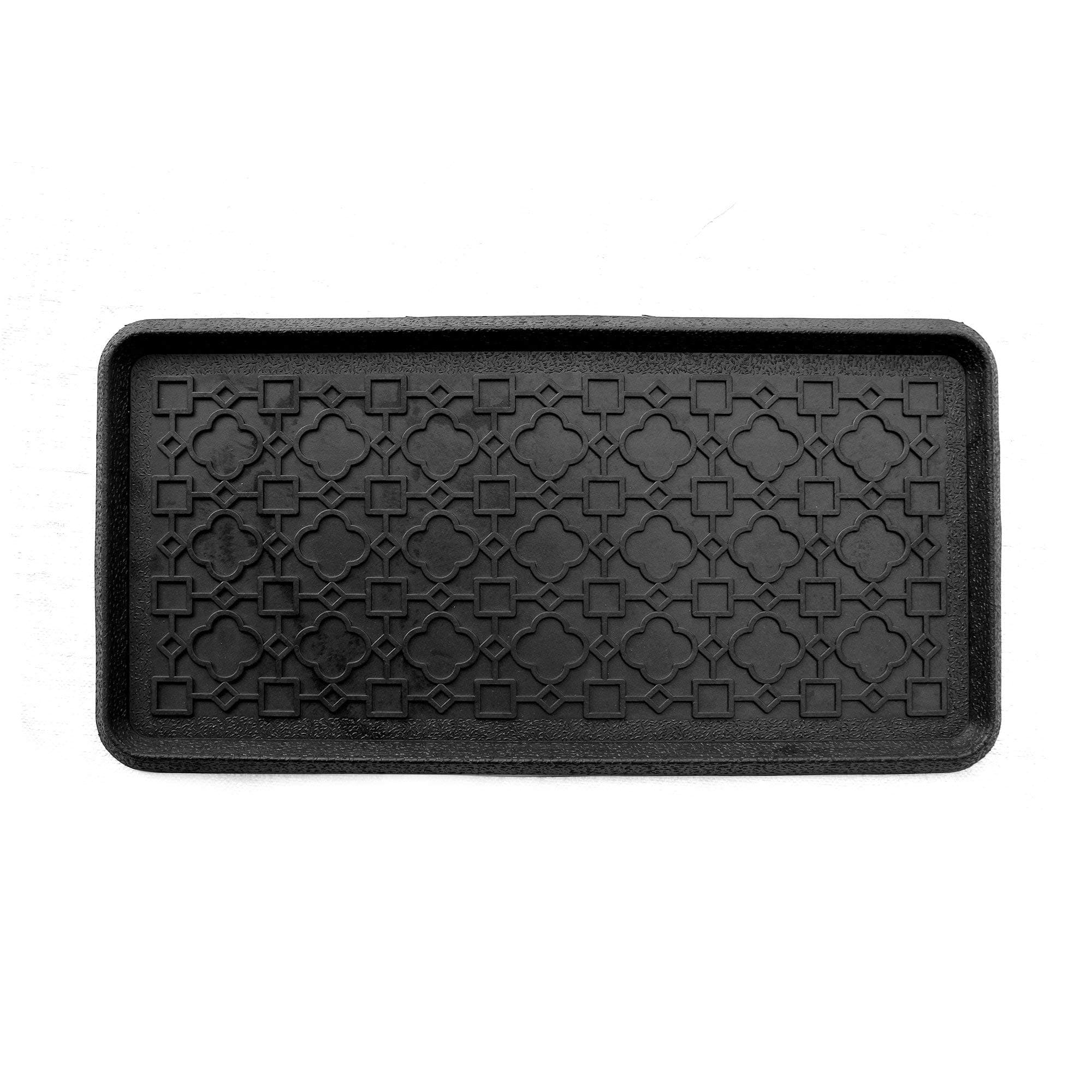 Onlymat Rubber Door Mats for Home All-Purpose Boot & Shoe Tray Material Rubber for Home Entrance - 80 x 40cm (Black)