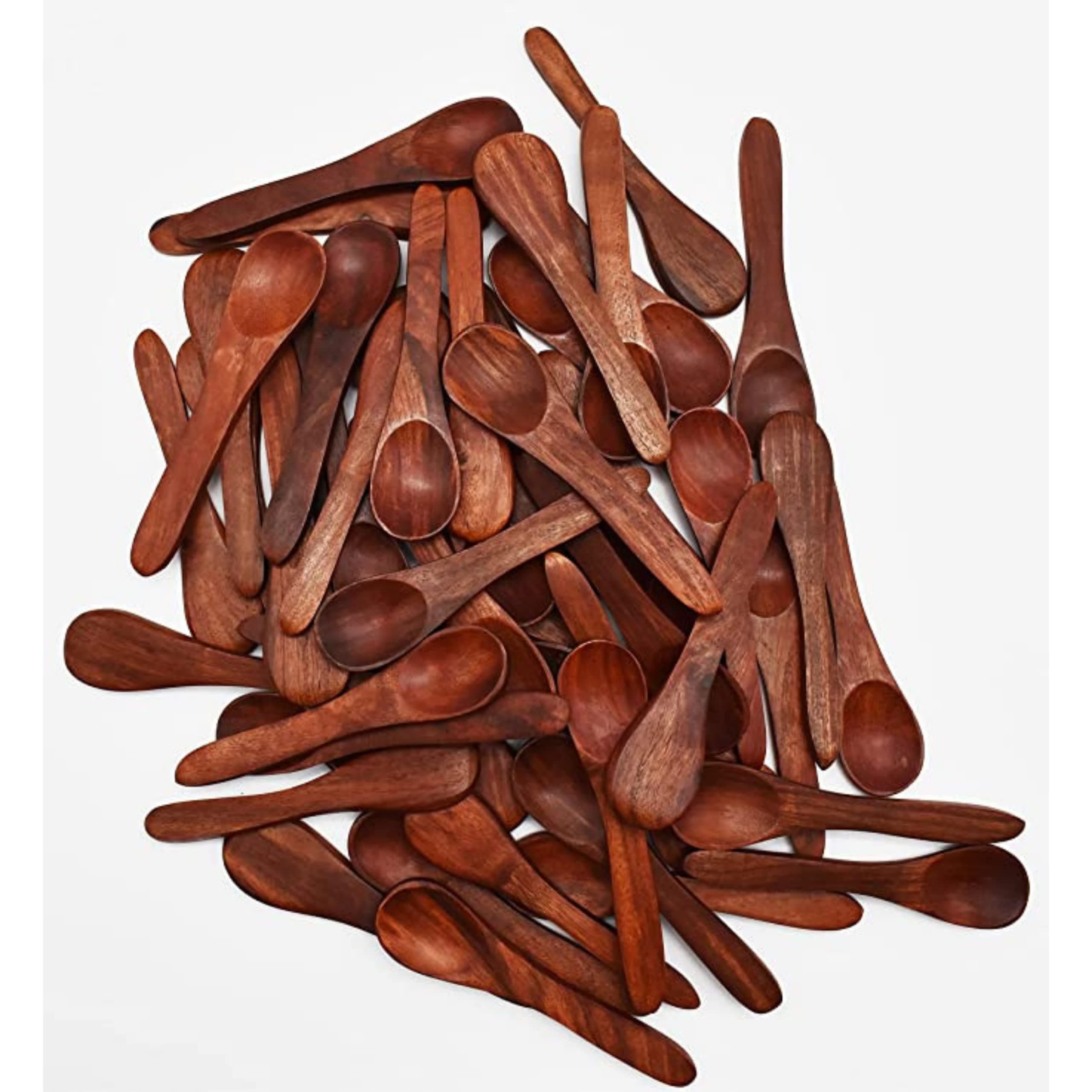 LIFE ART SHOPPEE Life Art Shoppe Handcrafted Rosewood Premium Spoons For Spices And Condiments, Ideal For Tea, Coffee, Sugar, And Small Containers- Set Of 12 (4 Inch)