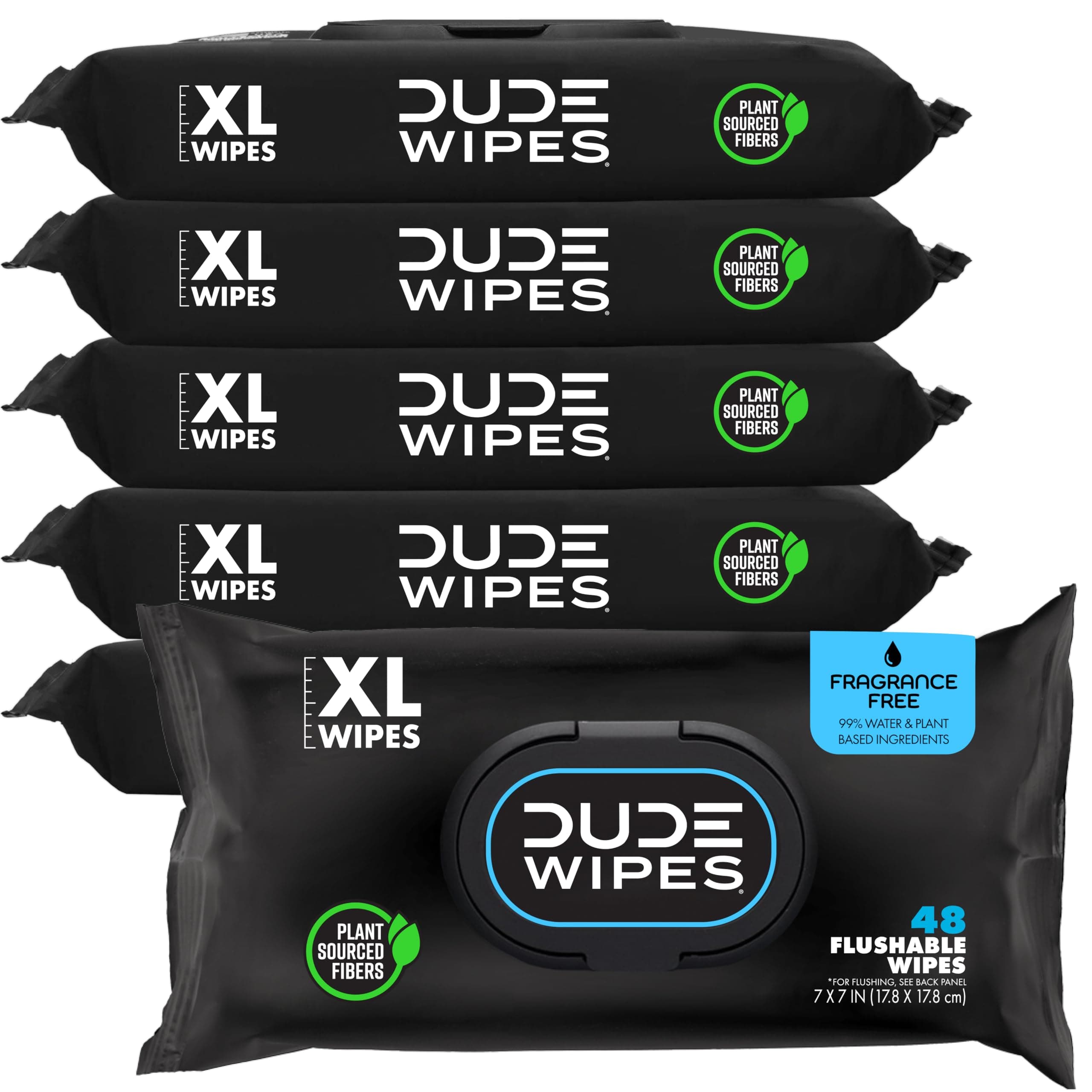 Dude Wipes Flushable Wet Wipes, Unscented, Hypoallergenic with Aloe, 6 Count - The Original Toilet Paper Complement