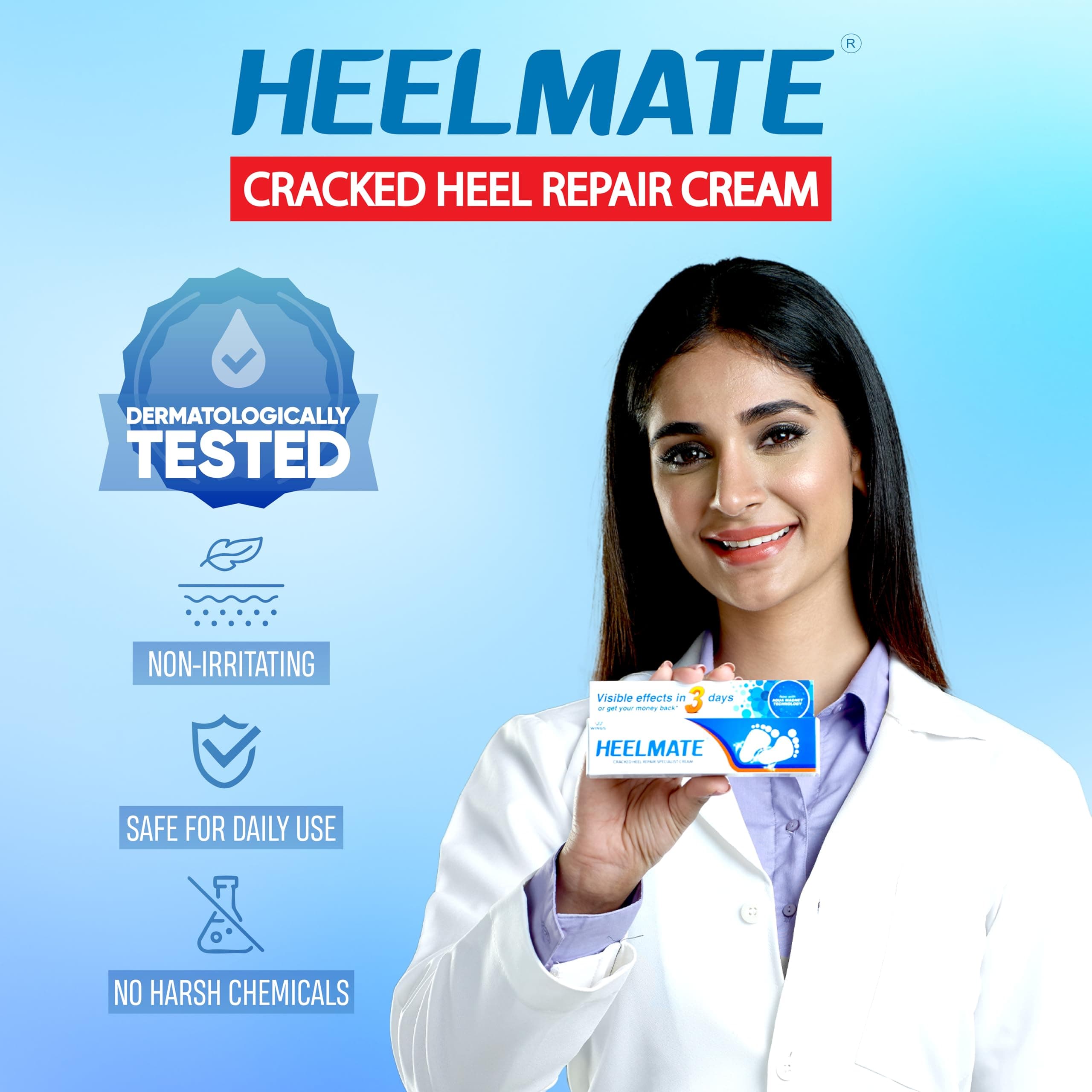 Heelmate Cracked Heel Repair Specialist Cream Smooth Feet, Freedom from Dry Cracked Heels (Pack of 2)
