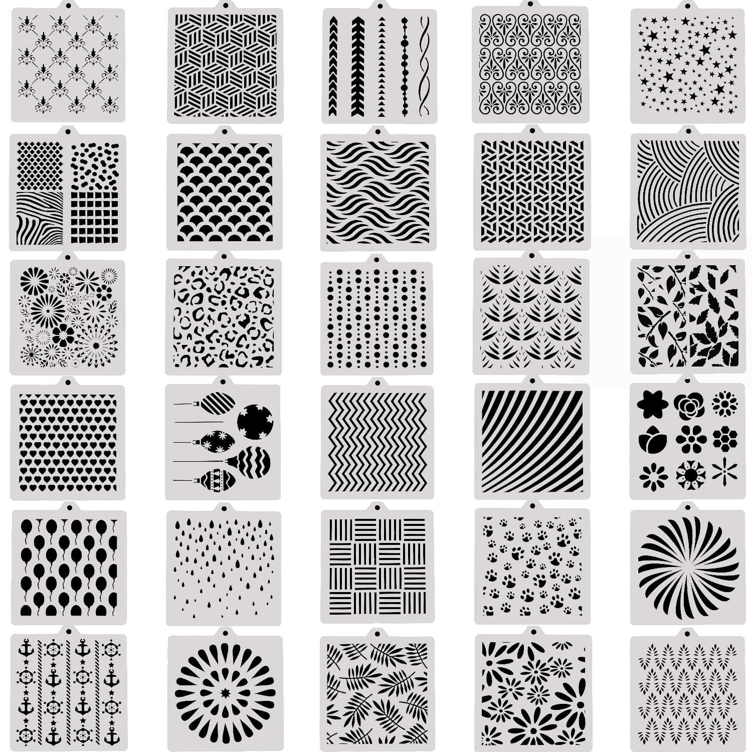 Boao 30 Pieces Cookie Stencil Cakes Baking Templates Floral Leaf Cake Stencil For Diy Craft Wedding Birthday Party