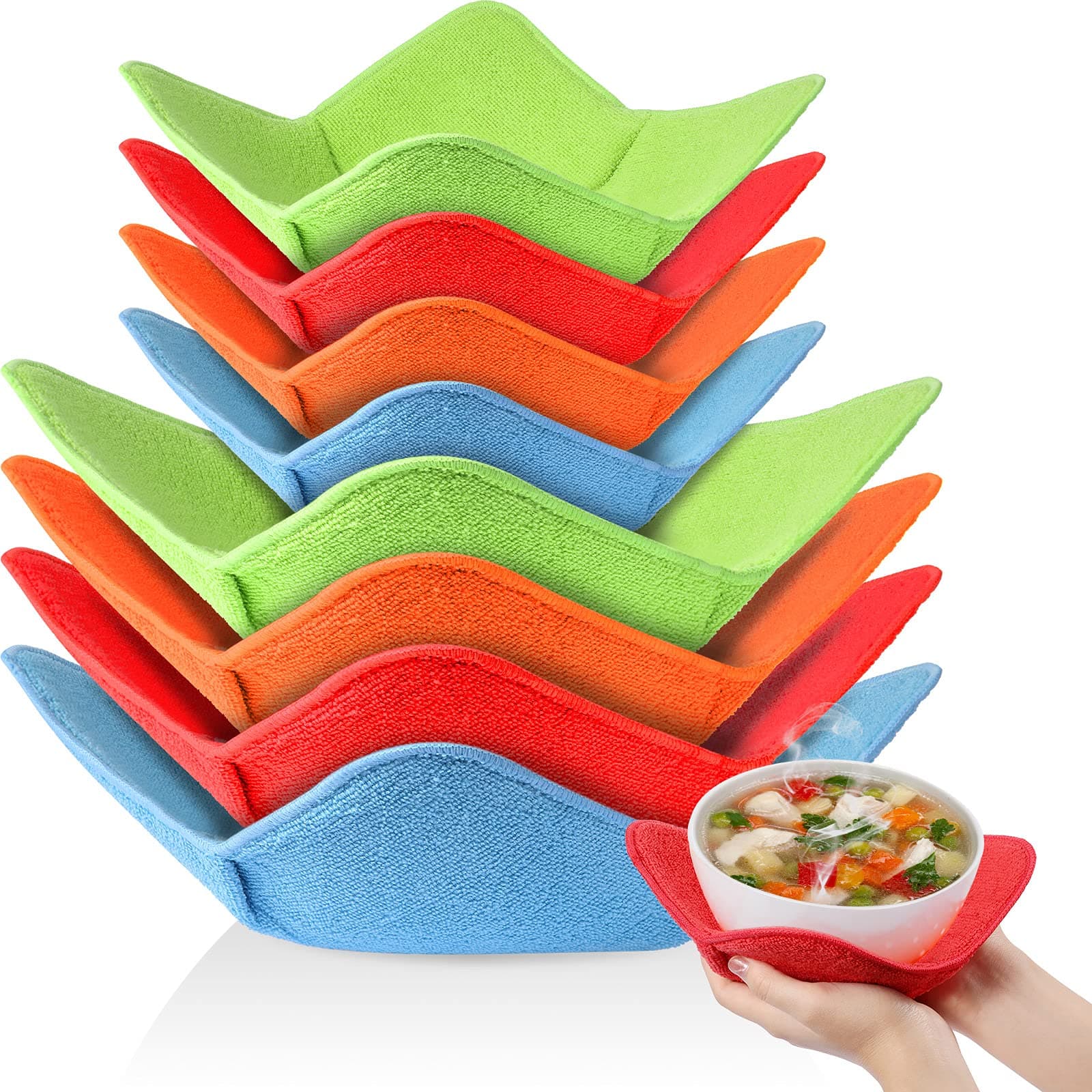 8 Pieces Bowl Holders Bowl Cozy Microwave Safe Bowl Holders Microwave Plate Holders Microwave Bowl Cozy Microwave Safe Hot Bowl Holders (Classic Style)