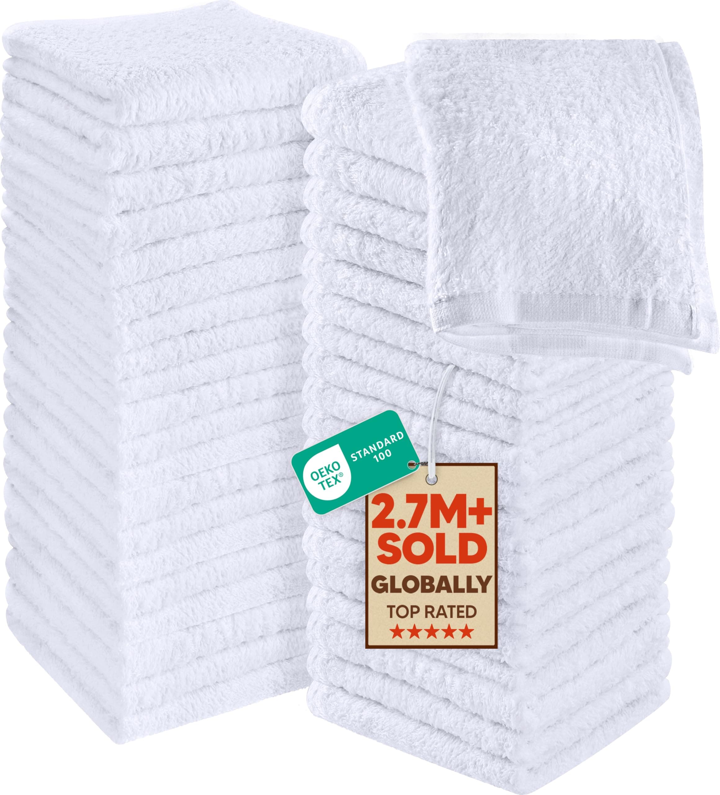 Utopia Washcloths - 60-Pack, White