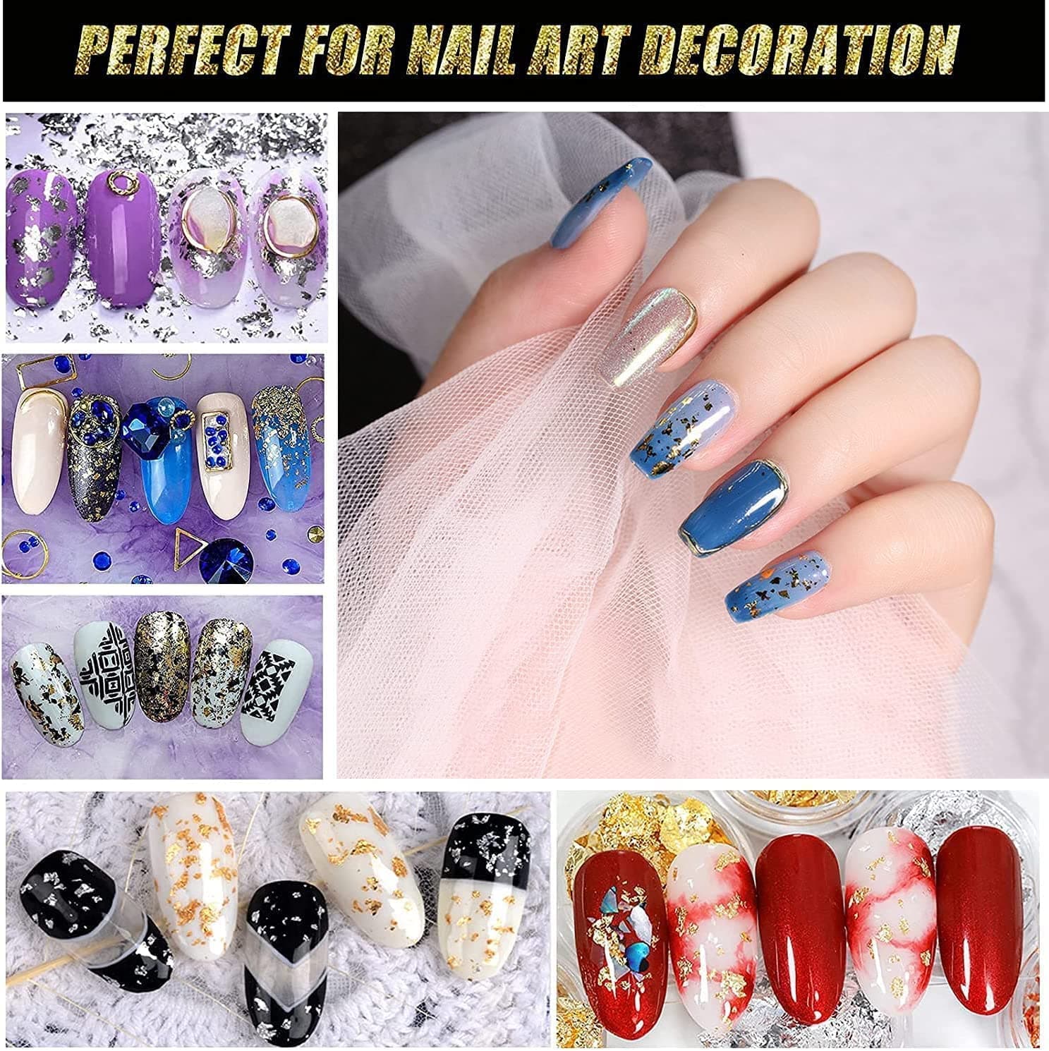 Marhaba traders 1 Golden foil Flake and 1 Silver foil Flake for Resin, 2 Bottles Metallic Foil Flakes ,Imitation Gold Foil Flakes Metallic Leaf for Nails, Painting, Crafts,Slime and Resin Jewelry Making,Gold,Silver Colors