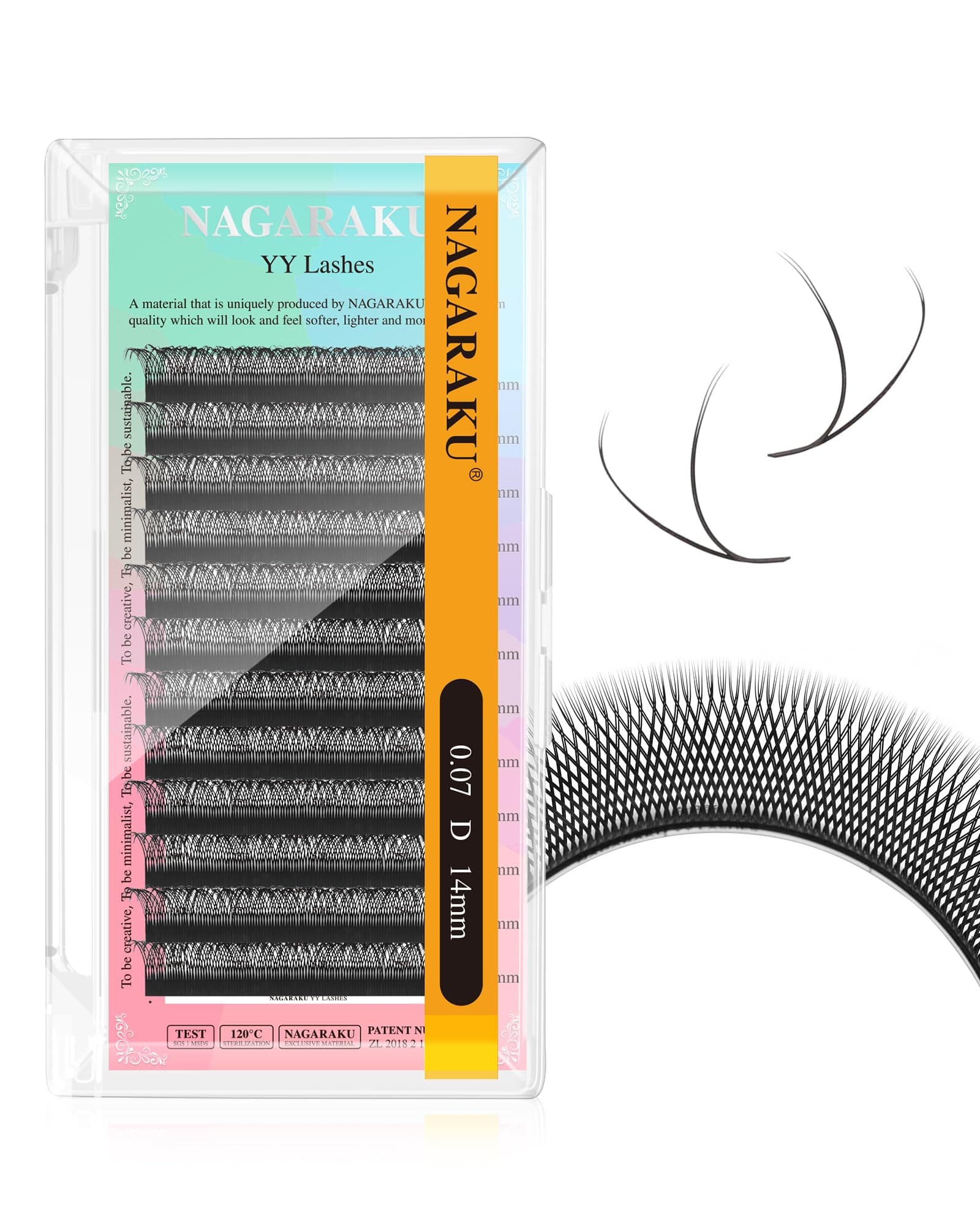 NAGARAKU yy Eyelash Extensions Supplies y lash 0.07mm D curl 14mm Premade Fans 4D Russian Volume Y Shape Faux Mink Matte 12 rows Cluster pre Fanned Wispies Crisscross Eye Lashes