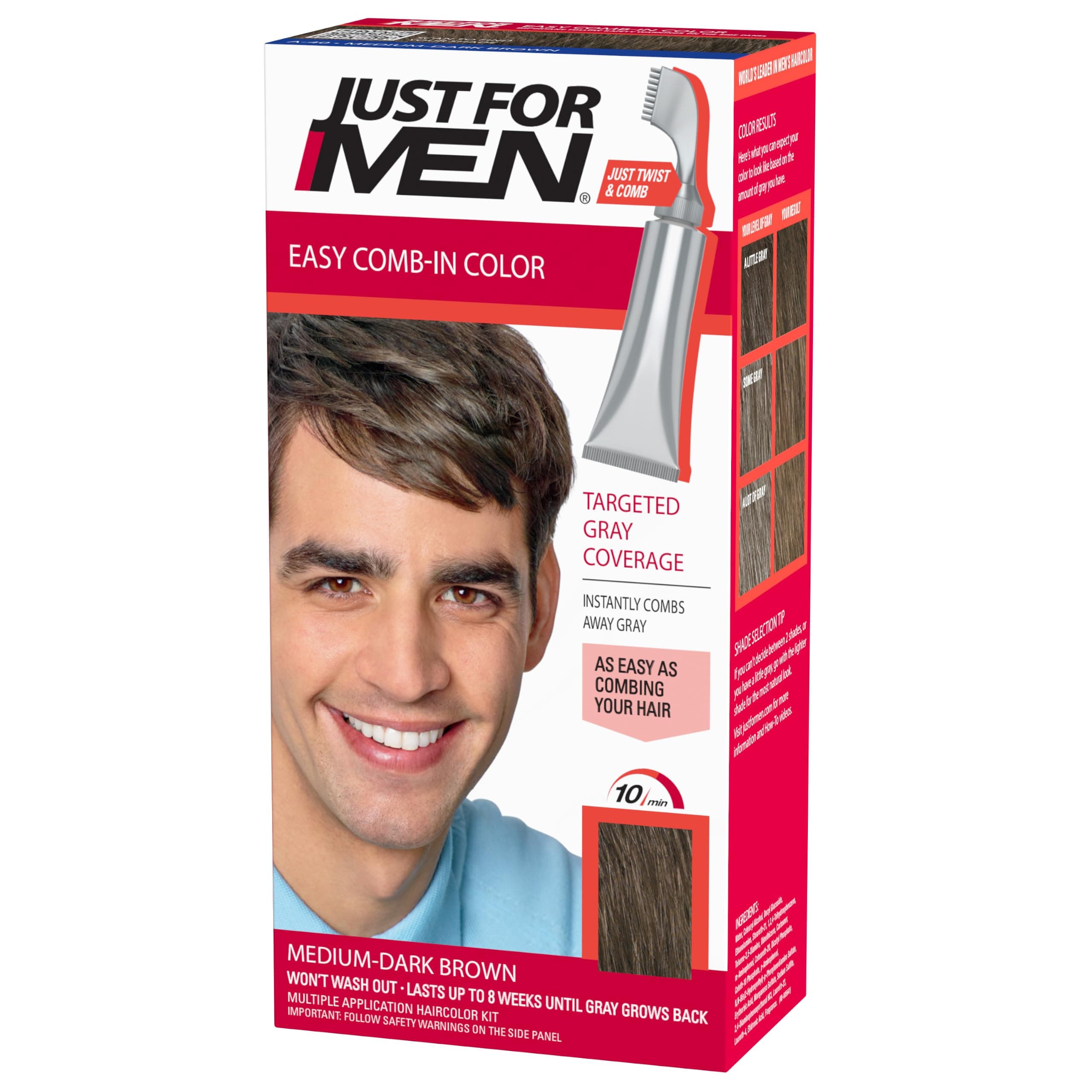 1, Medium Dark Brown : Just For Men AutoStop Men's Hair Color, Medium Dark Brown