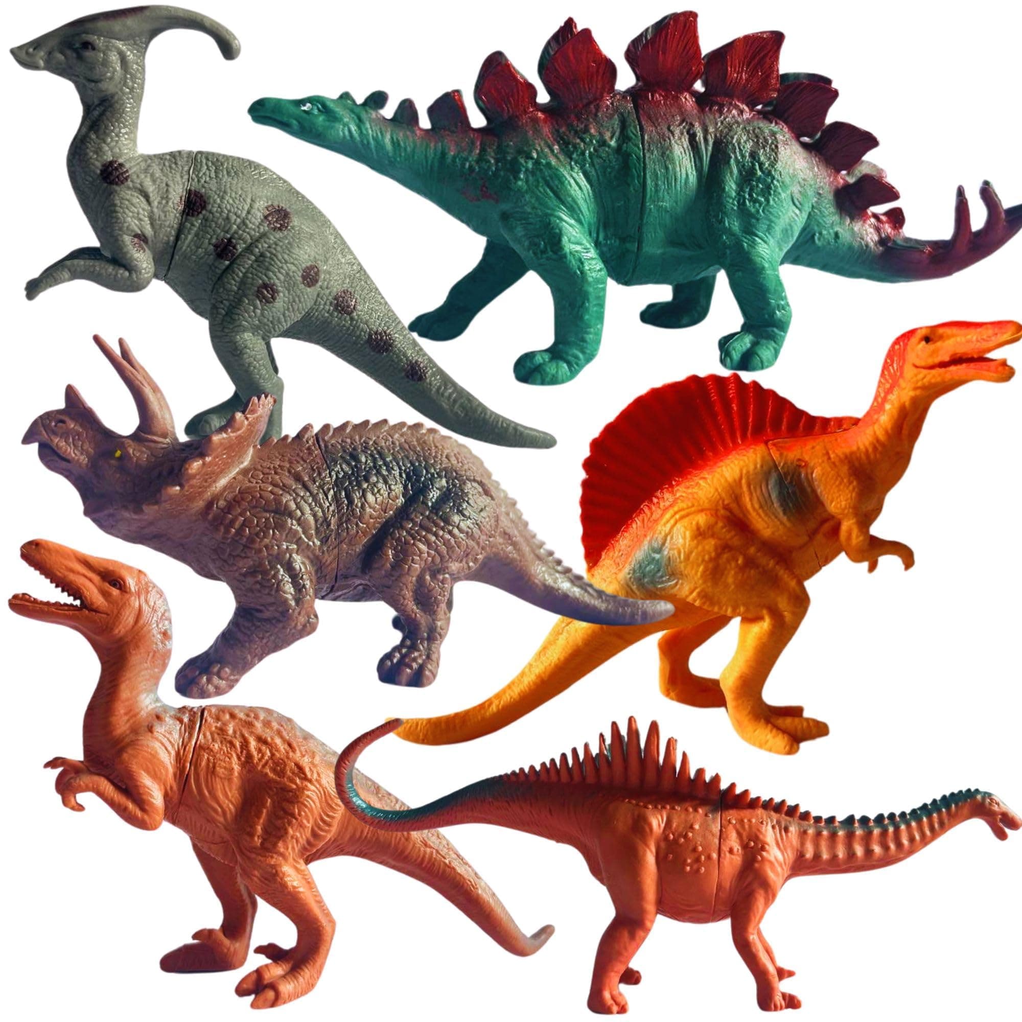 Mallexo Realistic Big Dinosaur Figure Toy Set for Kids 3+ | Set of 6PCs T-rex Dinosaurs Animal Playset Toys for Boys and Girls Dino Animal Action Figurine Decoration Items Birthday Gift for Childrens