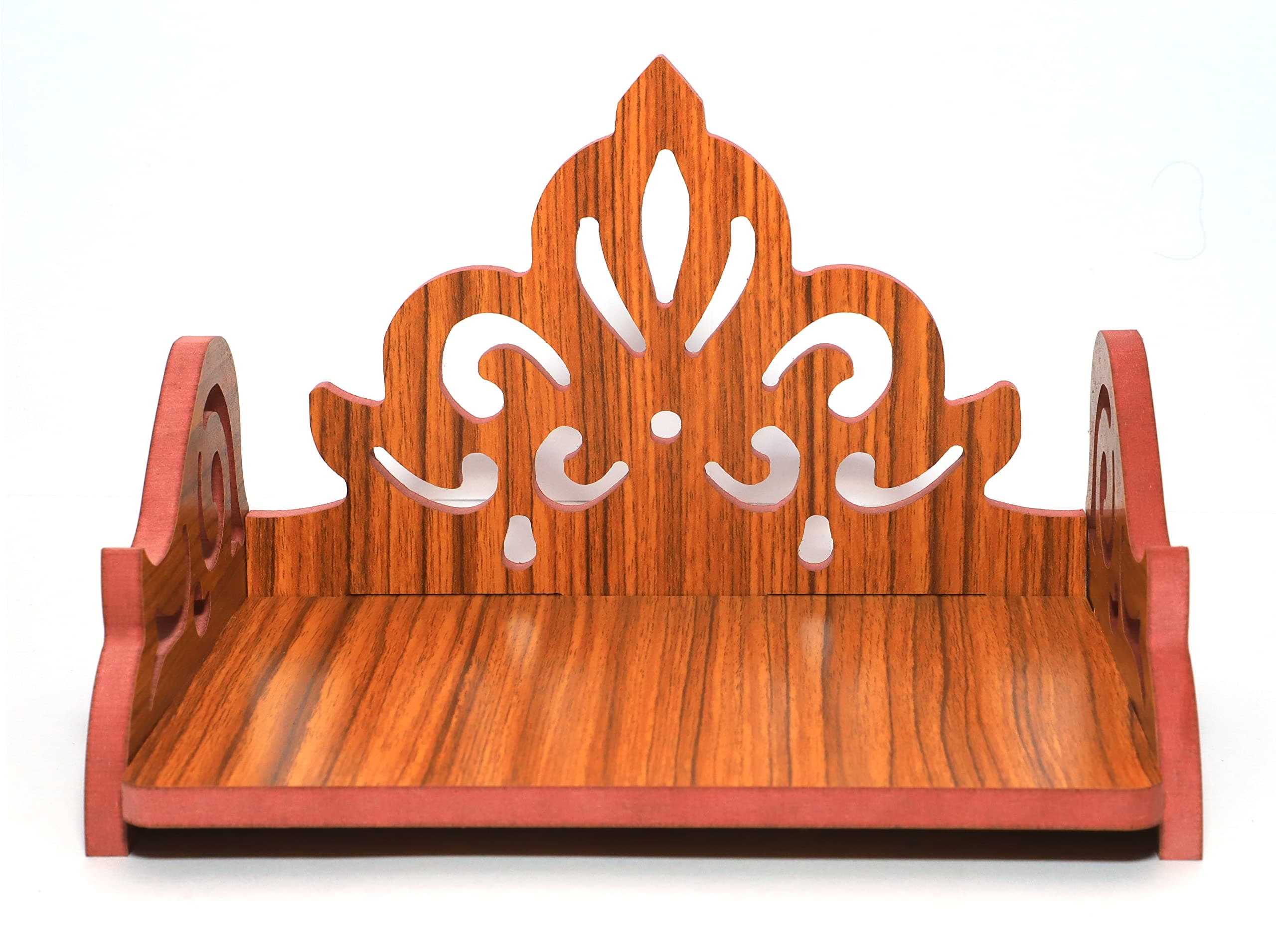 DIVOKAH® Plywood Small Wooden Temple for Home Office and Shop/Wall Hanging Temple/sinhasan/Pooja mandir/Pooja Stand/Hindola (8 MM Plywood Thickness) SNS_WS