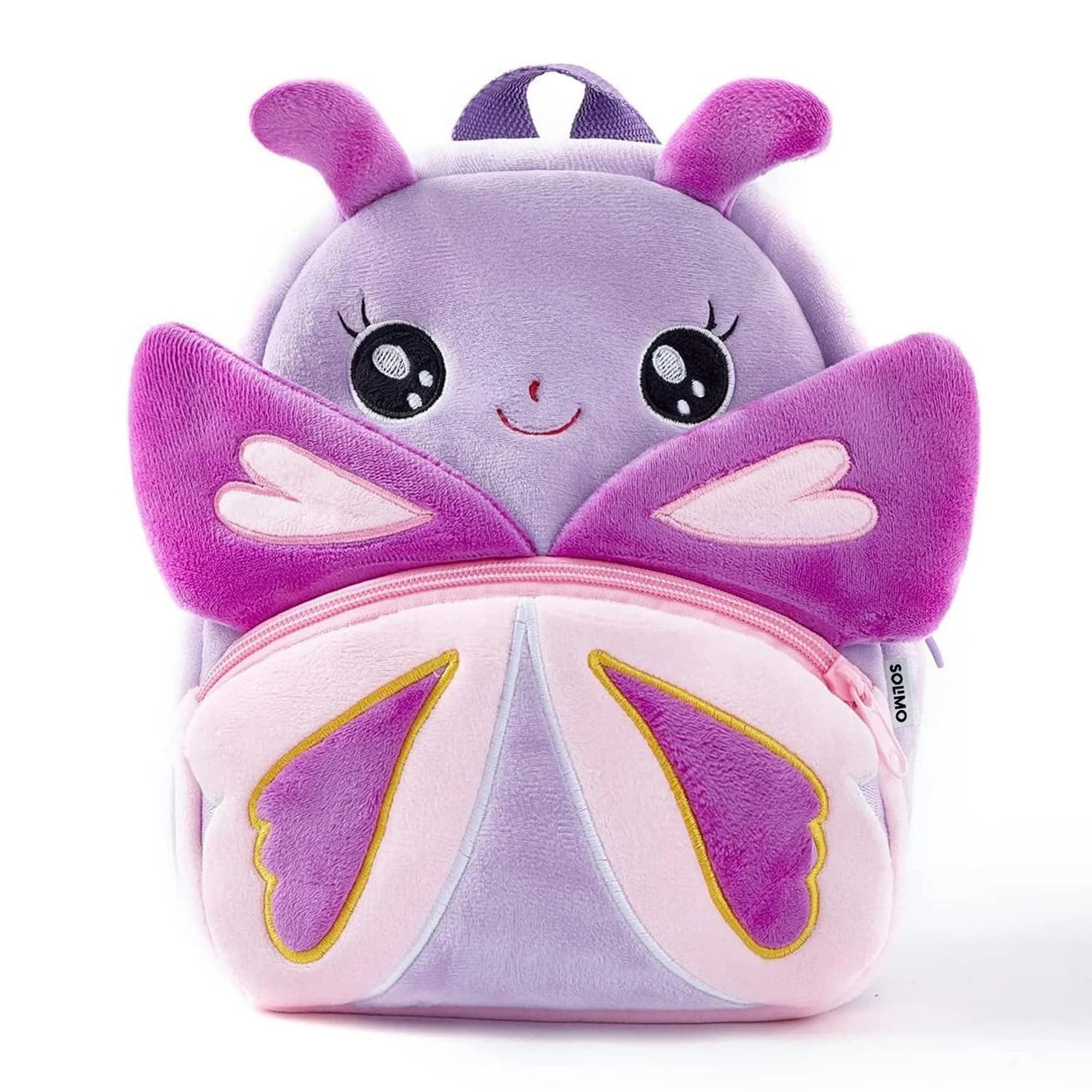 Amazon Brand - Solimo School Bag for Kids Boys and Girls, 14 Inch Small Backpack for Kid, 2-6 Year Old, Toddler, Unisex, Picnic, Casual, Travel, Birthday,Gift For Kids (Butterfly Purple)
