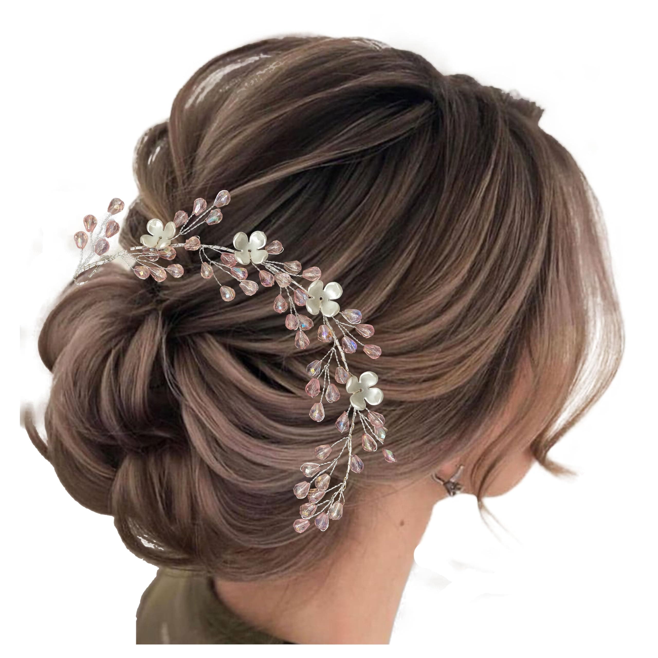 Hair Accessories For Women & Girls Stylish for Wedding - Artificial Flowers & Pearl Style Juda Bun Accessories - Floral Bridal Brooch & Hair Pins - Hairstyle