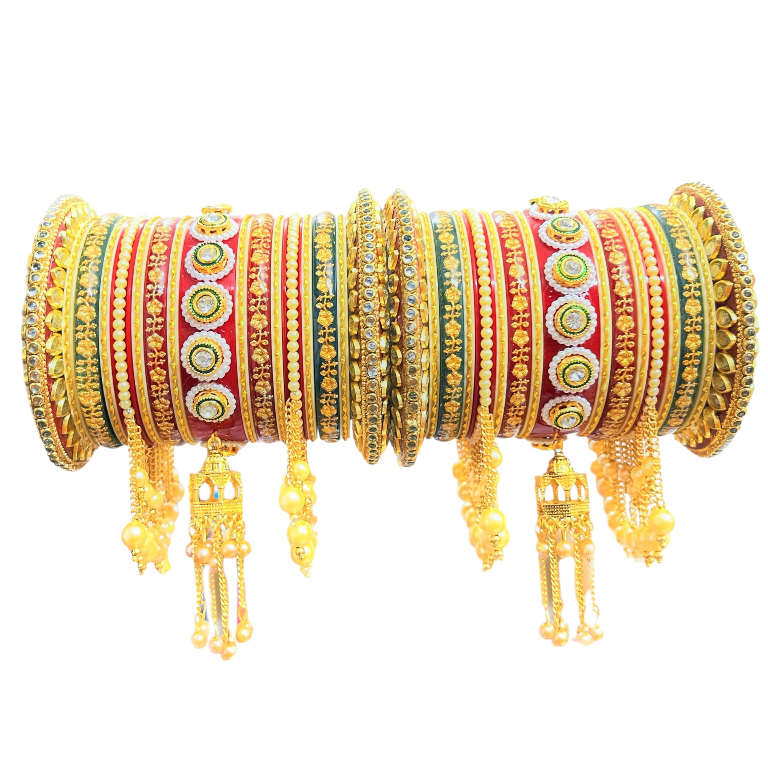 SHINE OF STARS Bridal Chura/Chura/Set for wedding Jewellery/Punjabi Chura/Bridal Chura Bangles/Chura for Women-108