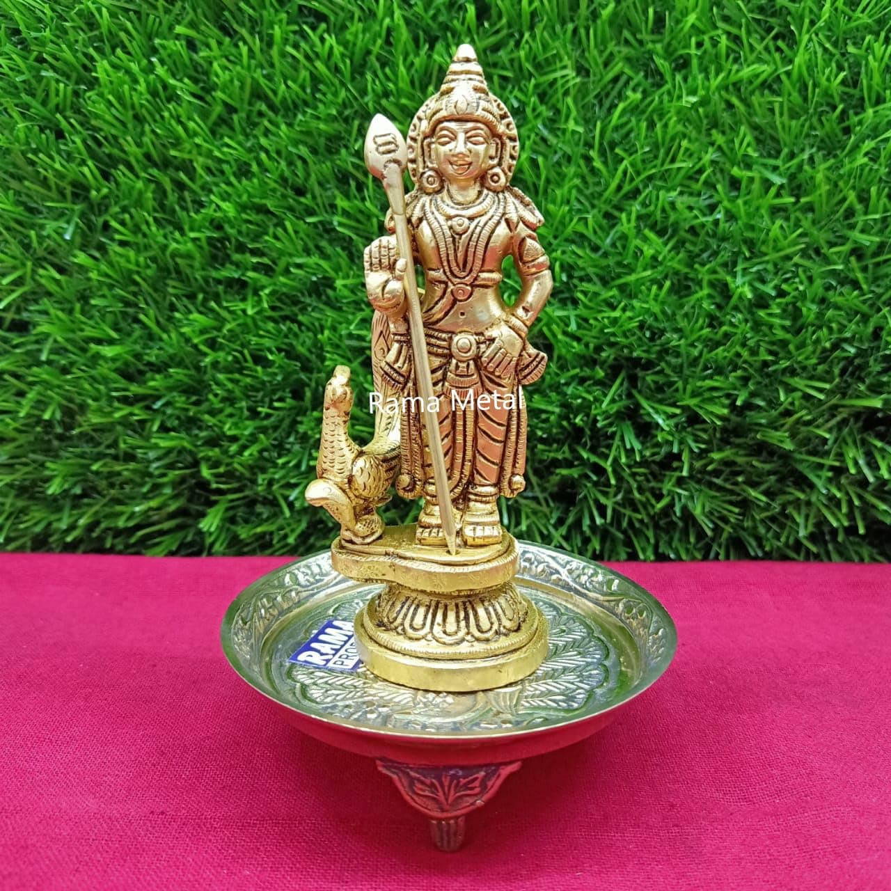 RAMA METAL Brass KARTHIKEYA Statue | Brass MURUGAN Idol