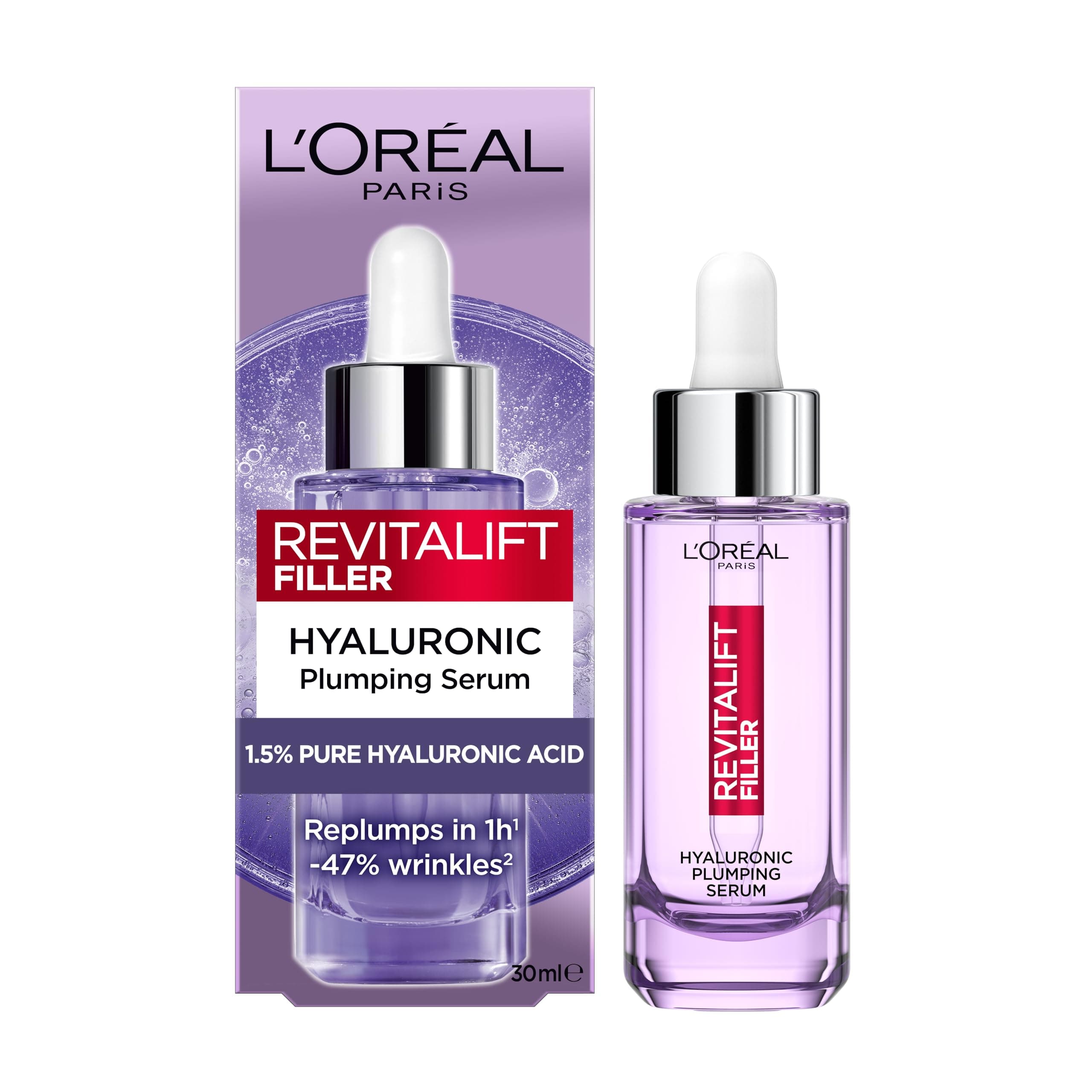 L'Oréal Paris, Face Serum, Hydrating & Plumping, Revitalift Filler 1.5% Pure Hyaluronic Acid, 30 ml