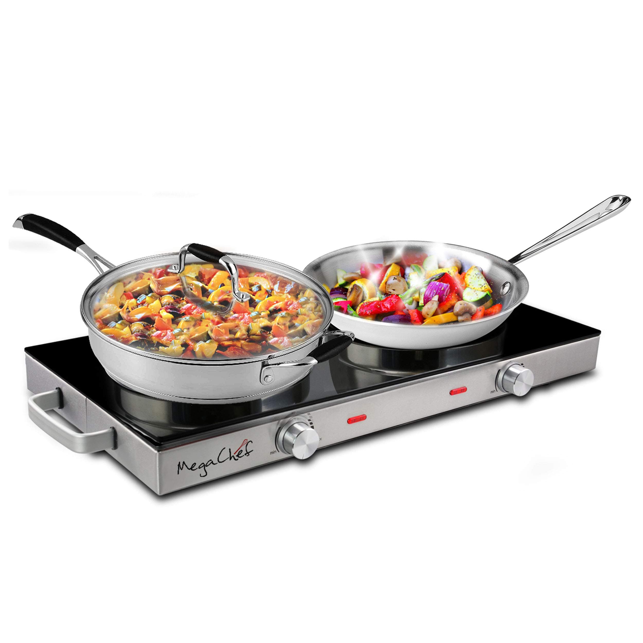 Megachef Ceramic Infrared Double Hob 63 cm Black