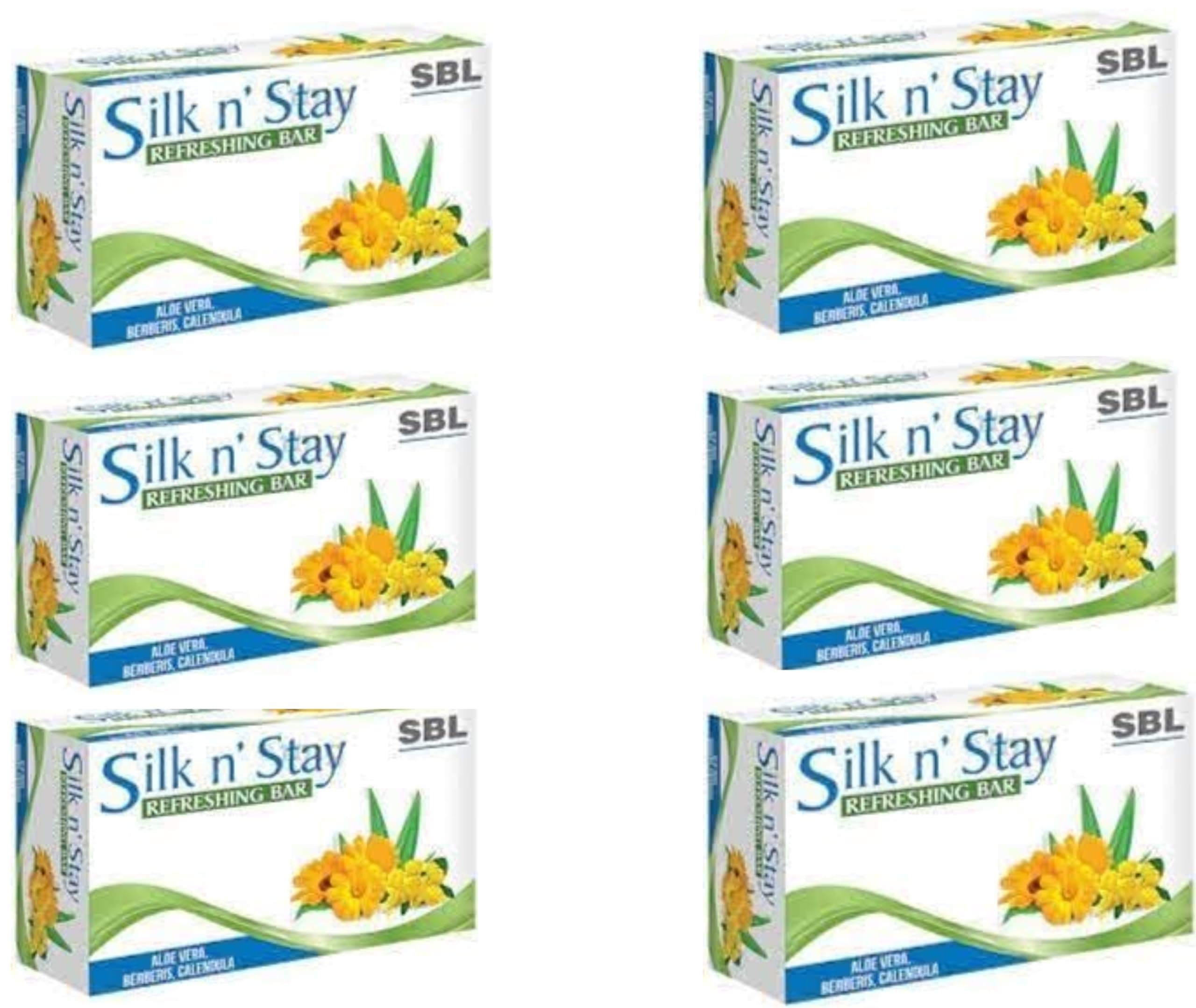 SBL Silk n' Stay Refreshing Soap with Aloevera, Berberis, Calendula 75gms (Pack of 6)