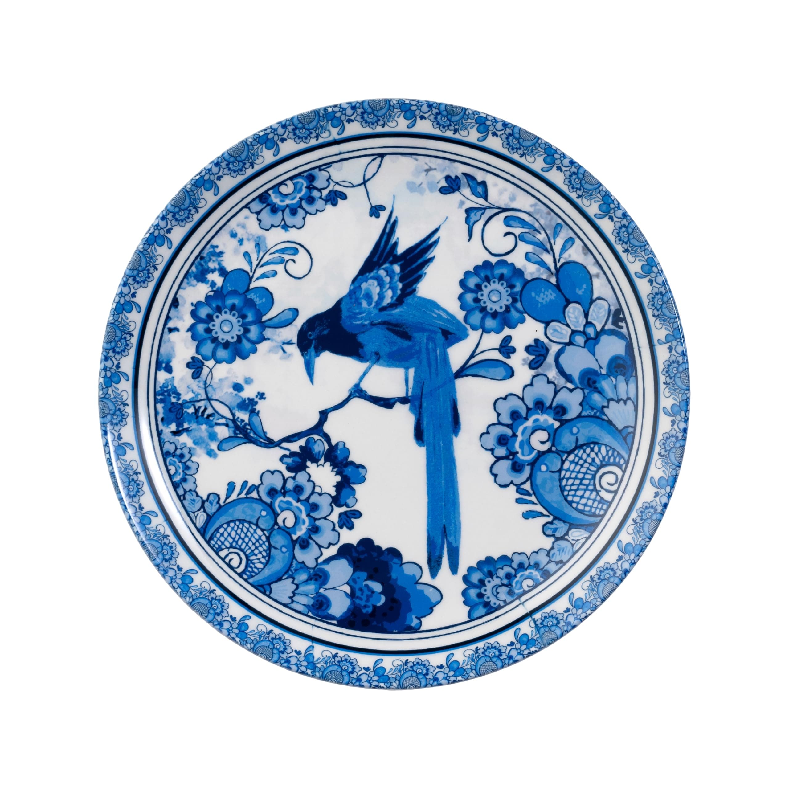 KOLOROBIA Decorative Wall Plate|Stand & Metal Hook| Blue Pottery Bird |Hanging Wall Plate| 7 inch |Gift Box Packaging |Ceramic Wall Plate for Wall Décor I Home Décor I Living Room I Office