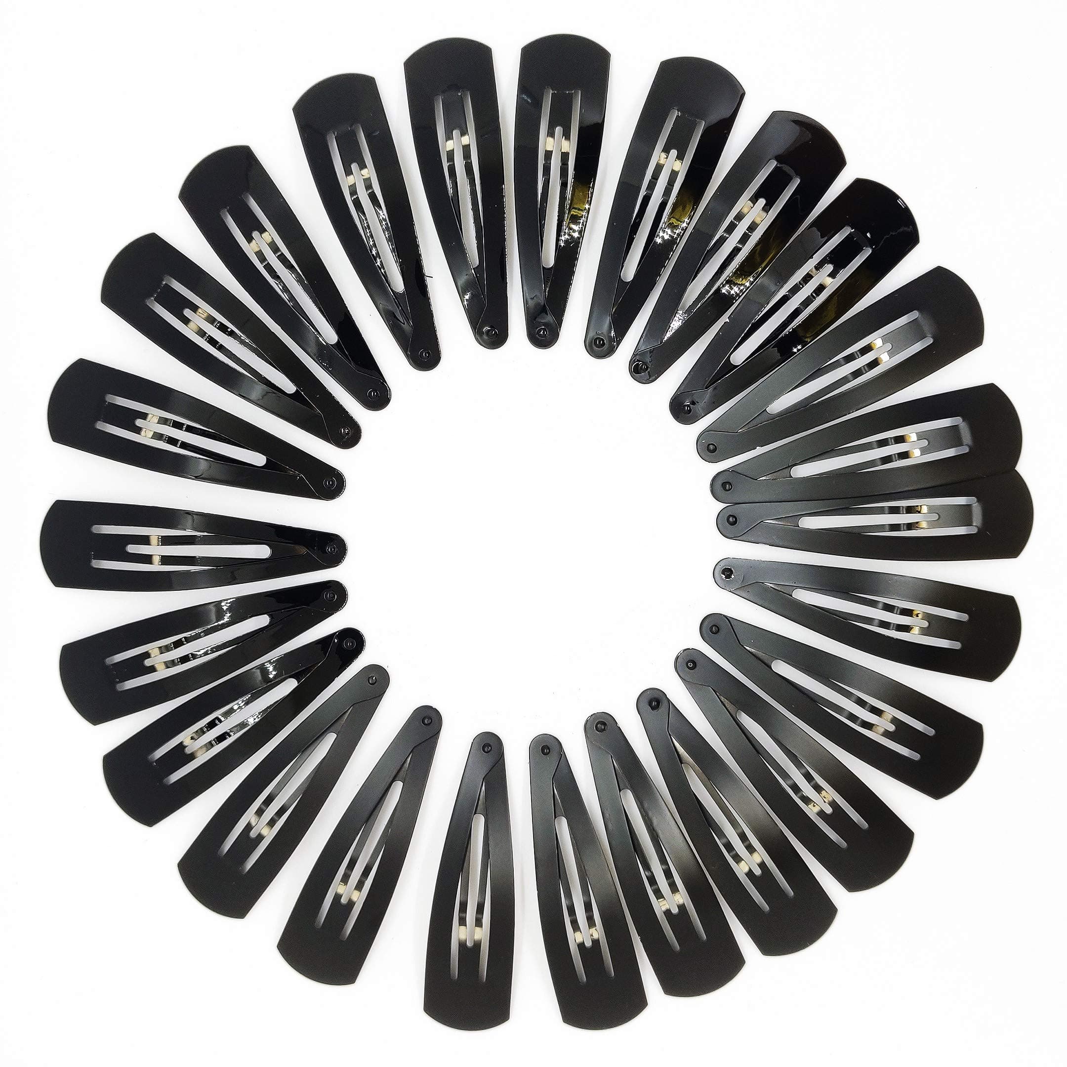 HP HIGH PROFILE Extra Large Tic Tac Hair Clips for Women and Girls (Black Glossy and Matte) -24 Pcs, Pack of 2