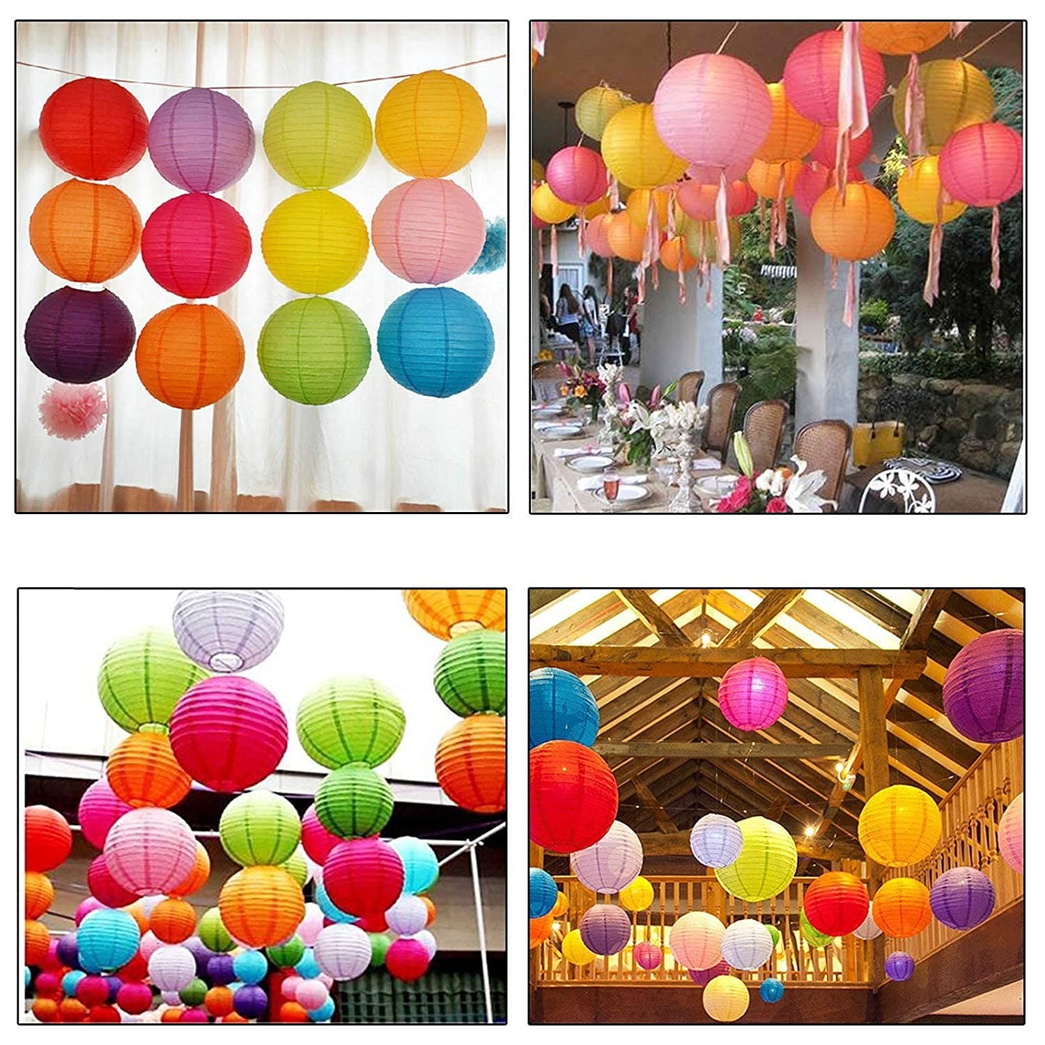 UNIVERSAL BUYER Round Hanging Ball Paper Hanging Lantern Paper Lamp for Decoration at Party Birthday,Paper Hanging Lantern