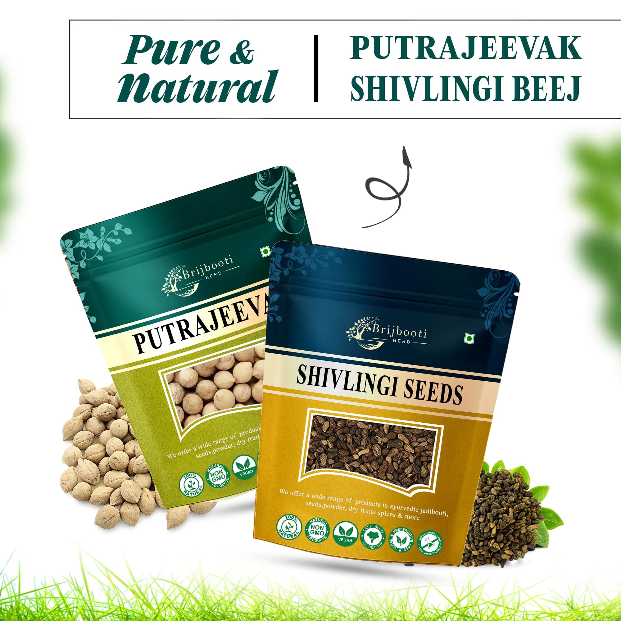 Birju Mahavir - Putrajeevak beej and Shivlingi beej combo/Putra jivak - Shivlangi - Jiya Pota