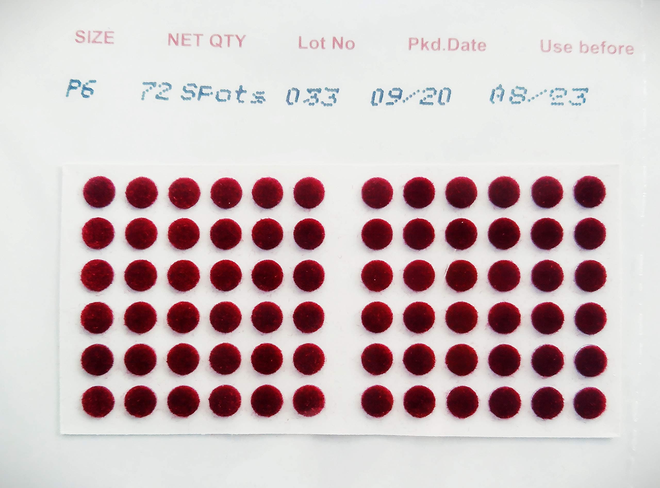 Eyetex pallavi bindi P6 MAROON (Pack of 10 flaps)+Fancy designer bindis 1 card