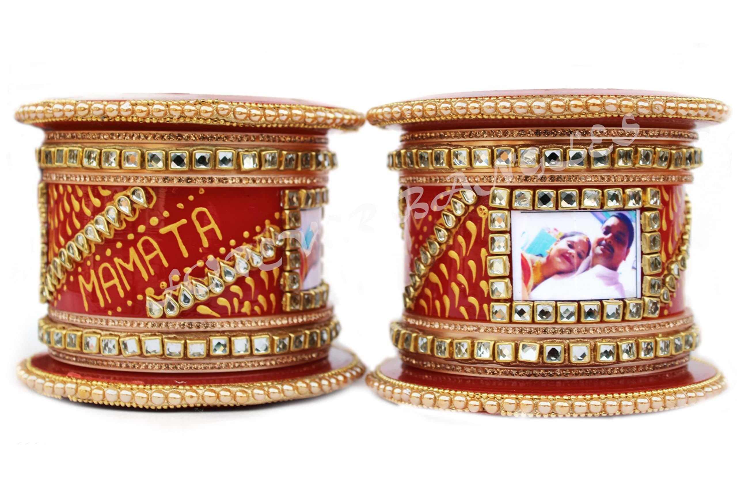 Anwar Bridal Handcrafted Rajasthani Rajputi Name And Photo Kangan (Rj-1) For Women