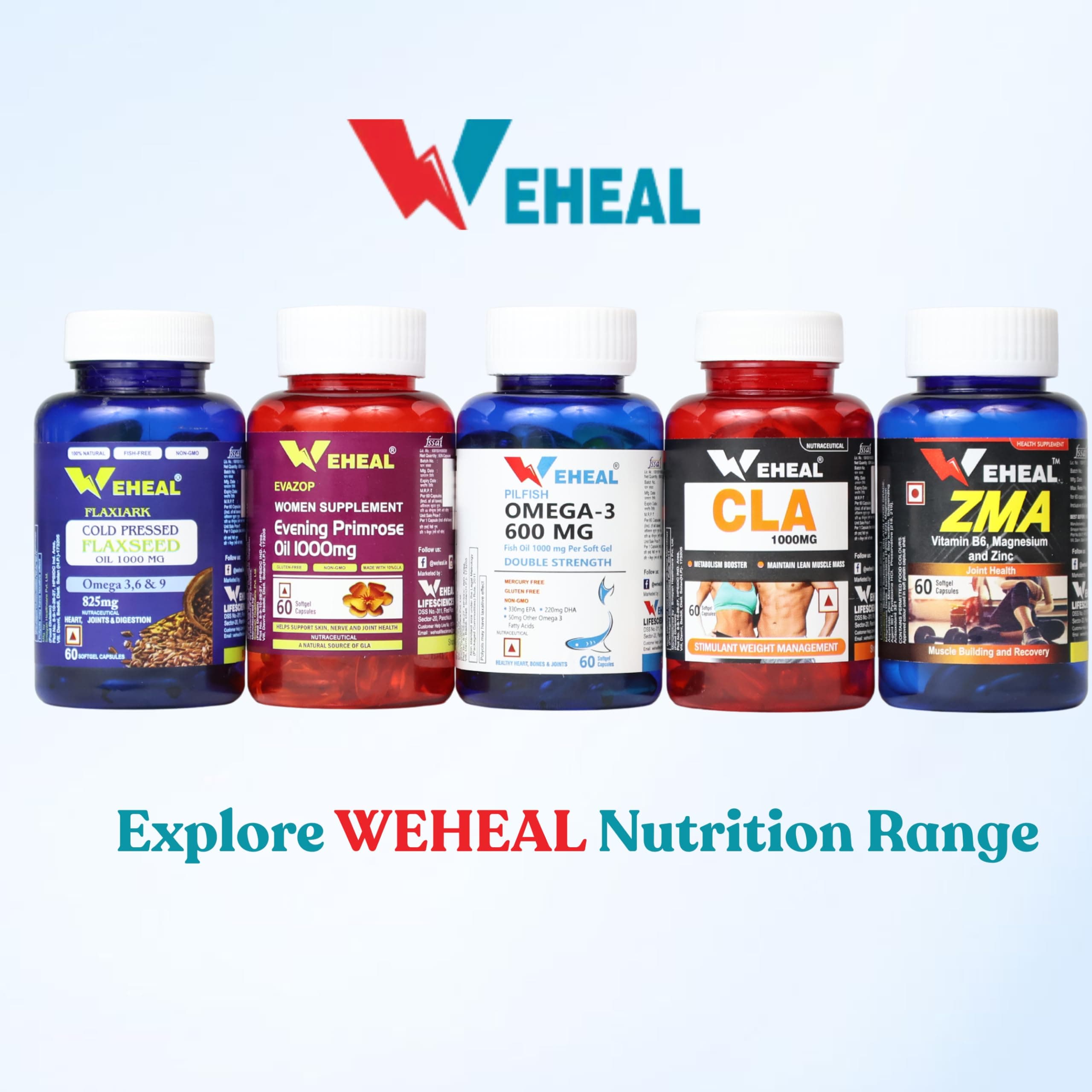 Weheal Evening Primrose Oil 1000MG- Women's Health (60 Softgel Capsules)