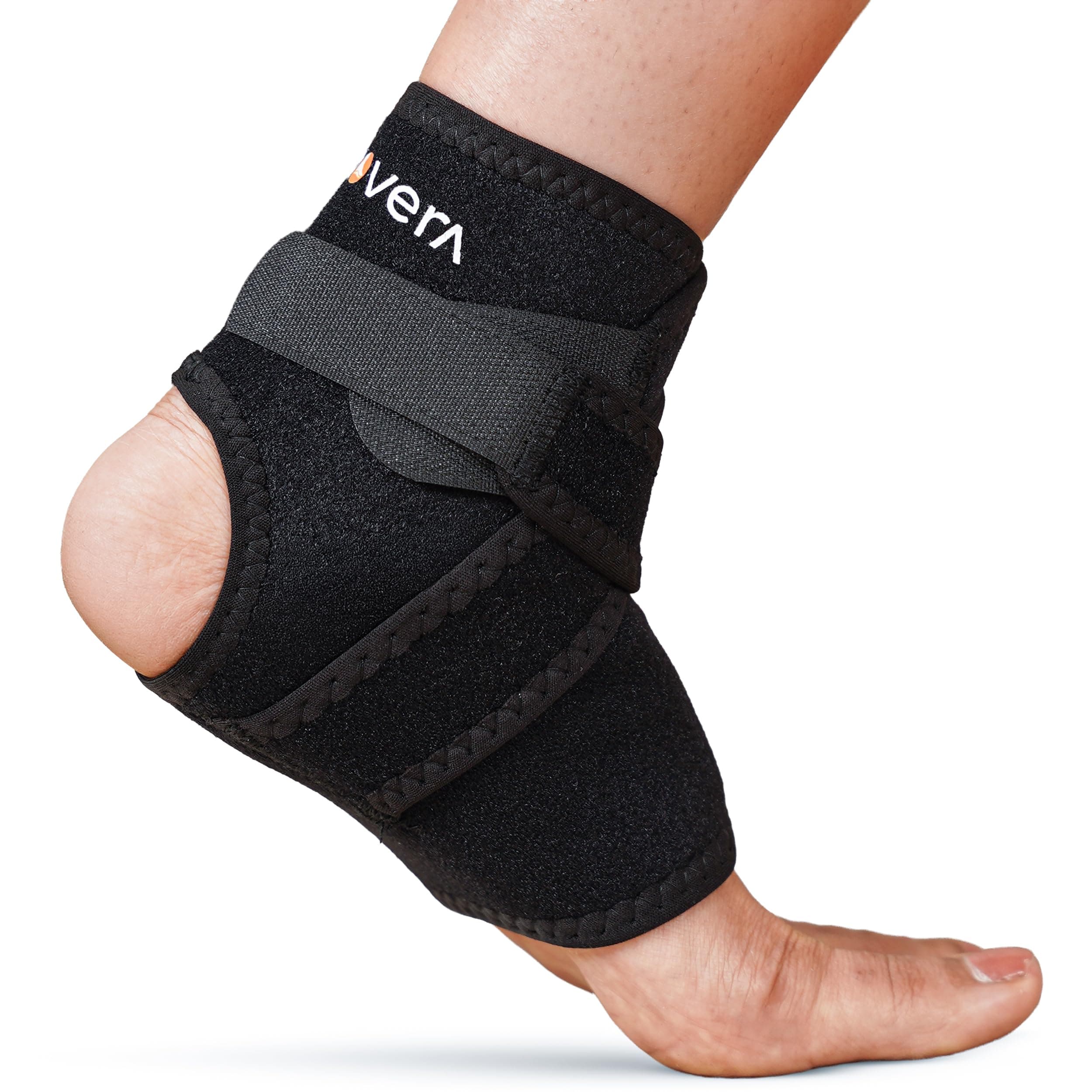 FOVERA Adjustable Ankle Support Brace (Single) Breathable Nylon Material Super Elastic and Comfortable, Suitable for Sports
