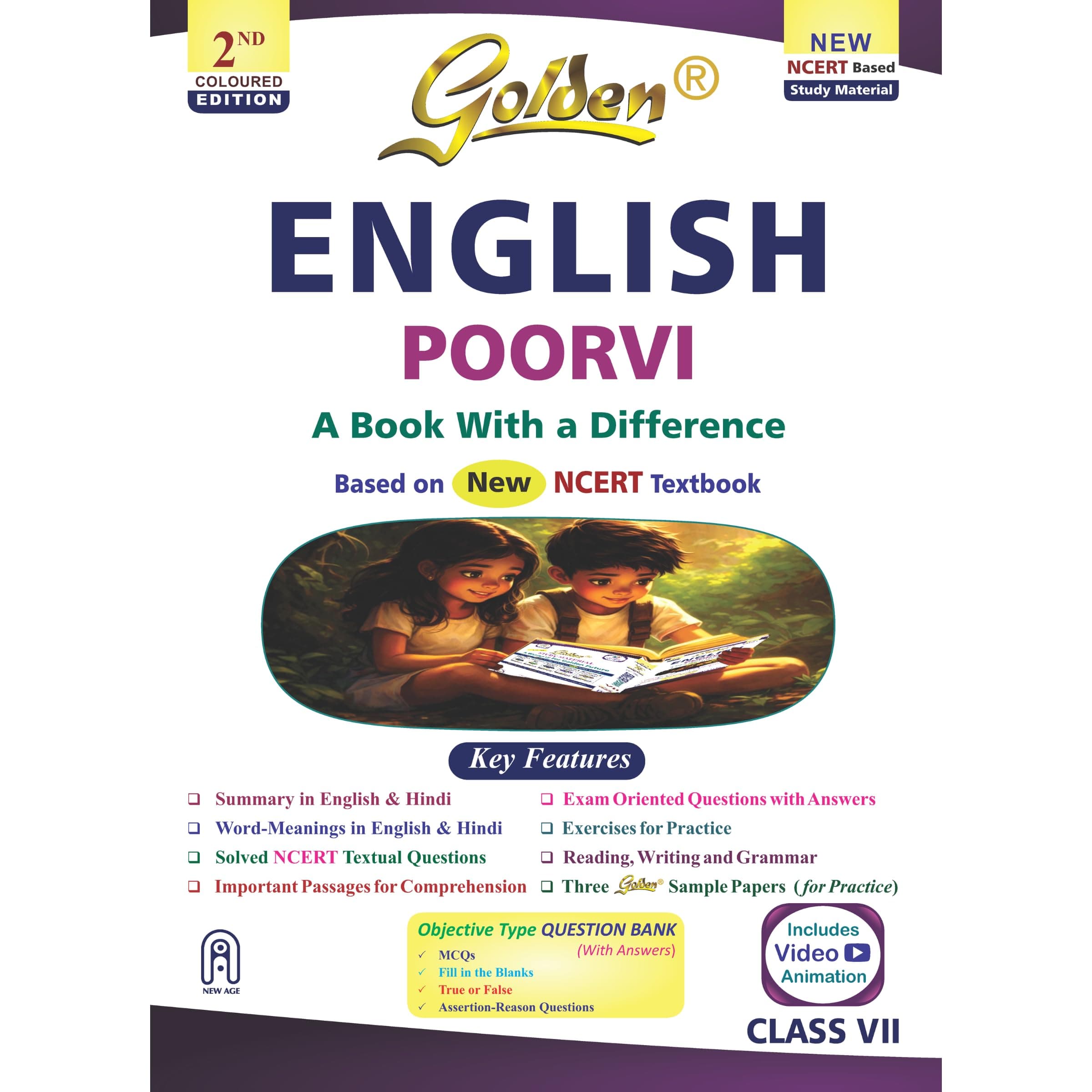 Golden English Study Material Based on NEW NCERT Poorvi For Class 7 | For CBSE 2027 Board Exams | Summary | Solved NCERT Textual Questions | Important Passages for Comprehension | Exam Oriented Question with Answers | Objective Type Question | MCQs