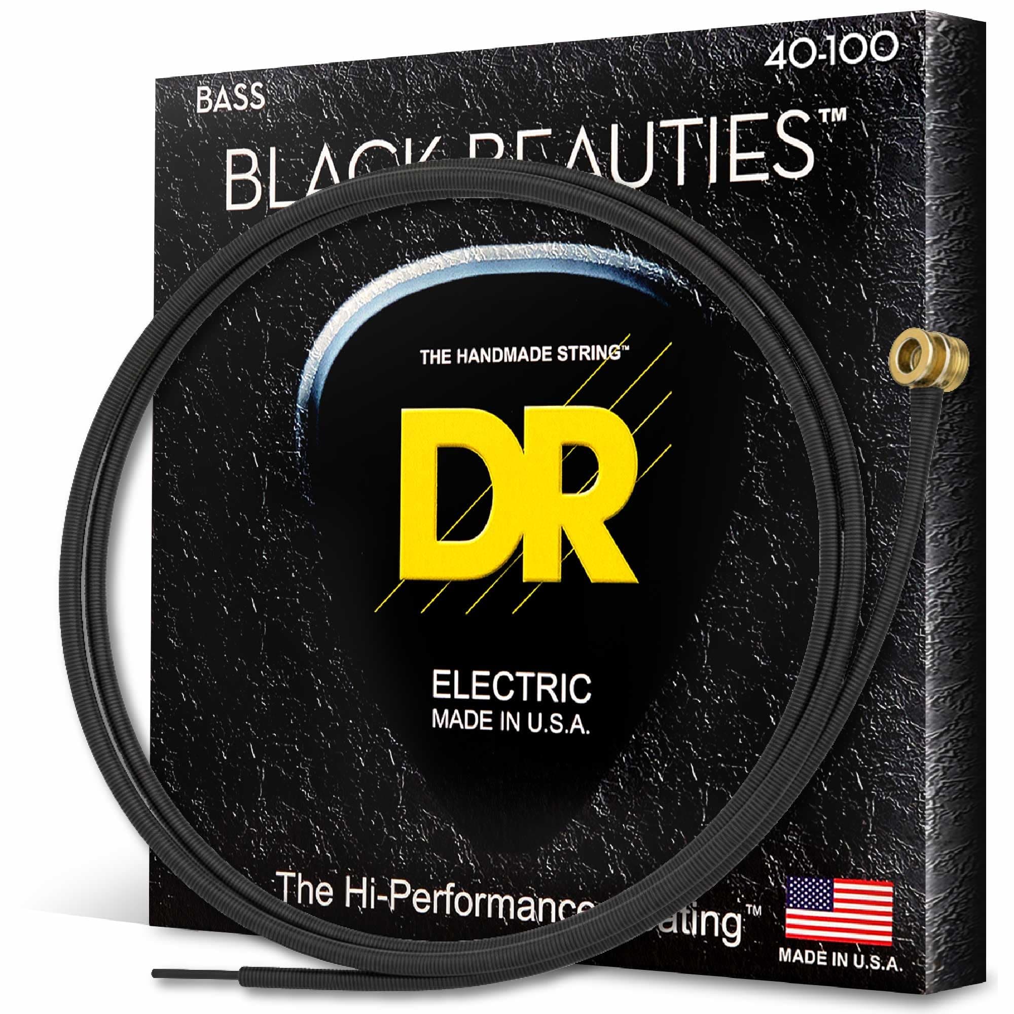 DR Strings Bass Strings, Black Beauties - Extra-Life, Black, Coated, 40-100