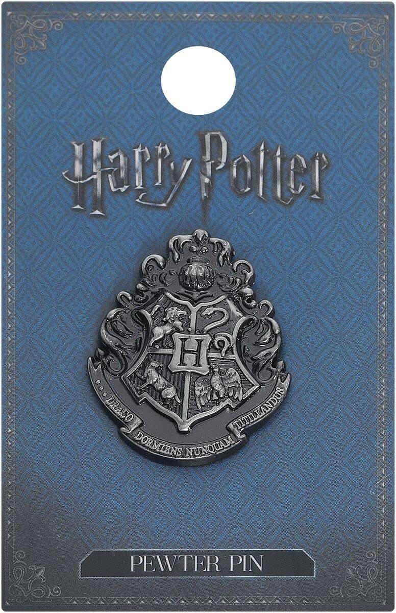 Monogram Harry Potter Hogwarts School Crest Pewter Lapel Pin (Silver)